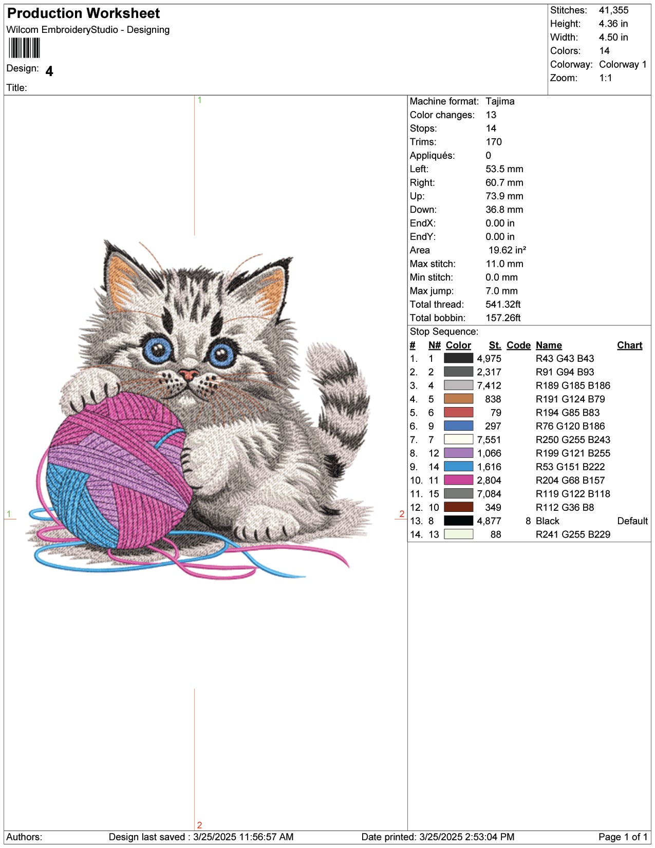 Knotty Kitten Embroidery Design Files - 9 Size's