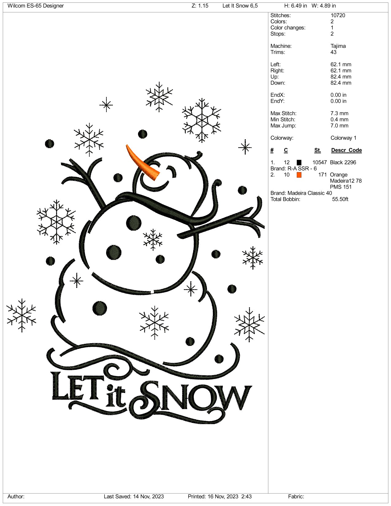 Archivos de diseño de bordado Let It Snow v2 - 3 tamaños