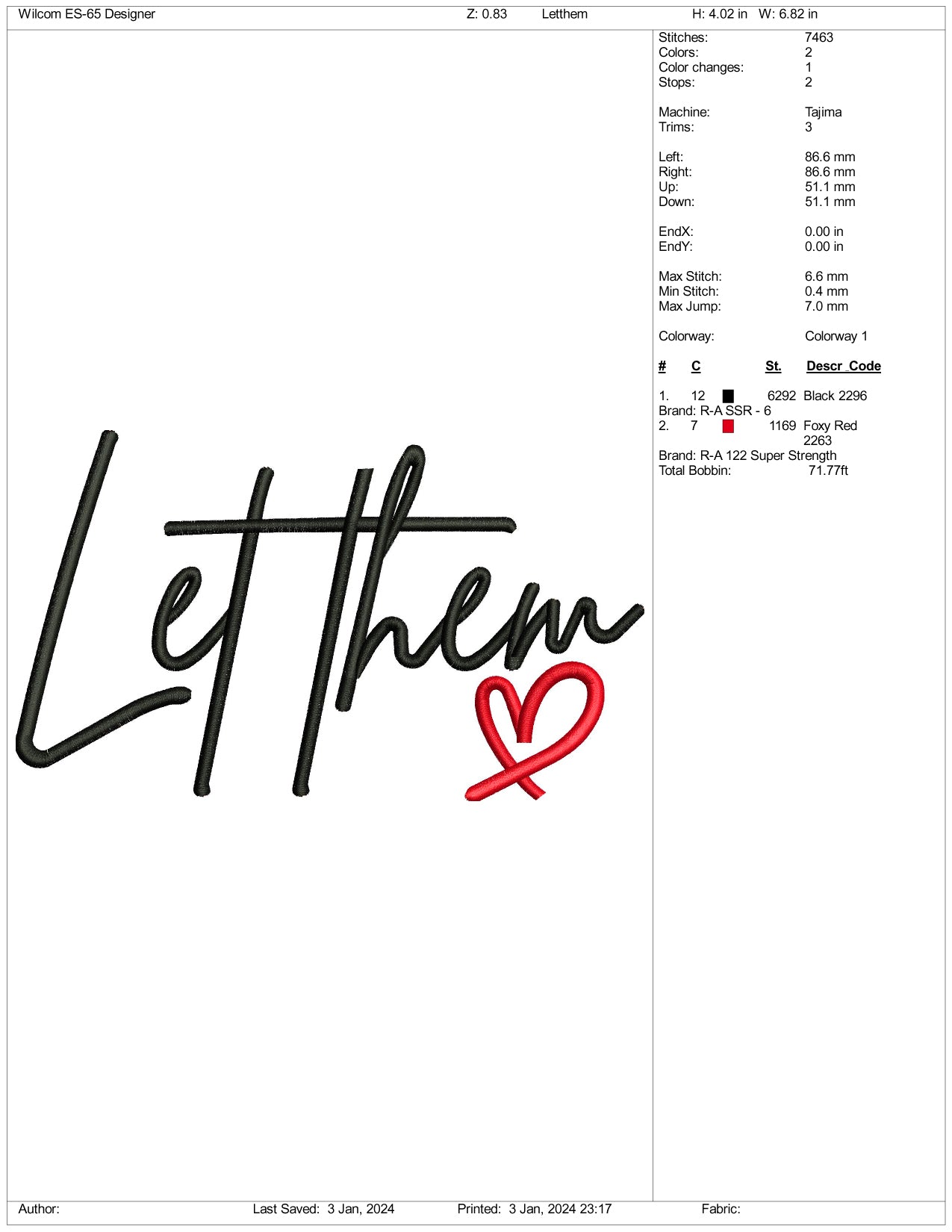 Archivos de diseño de bordado Let Them - 3 tamaños