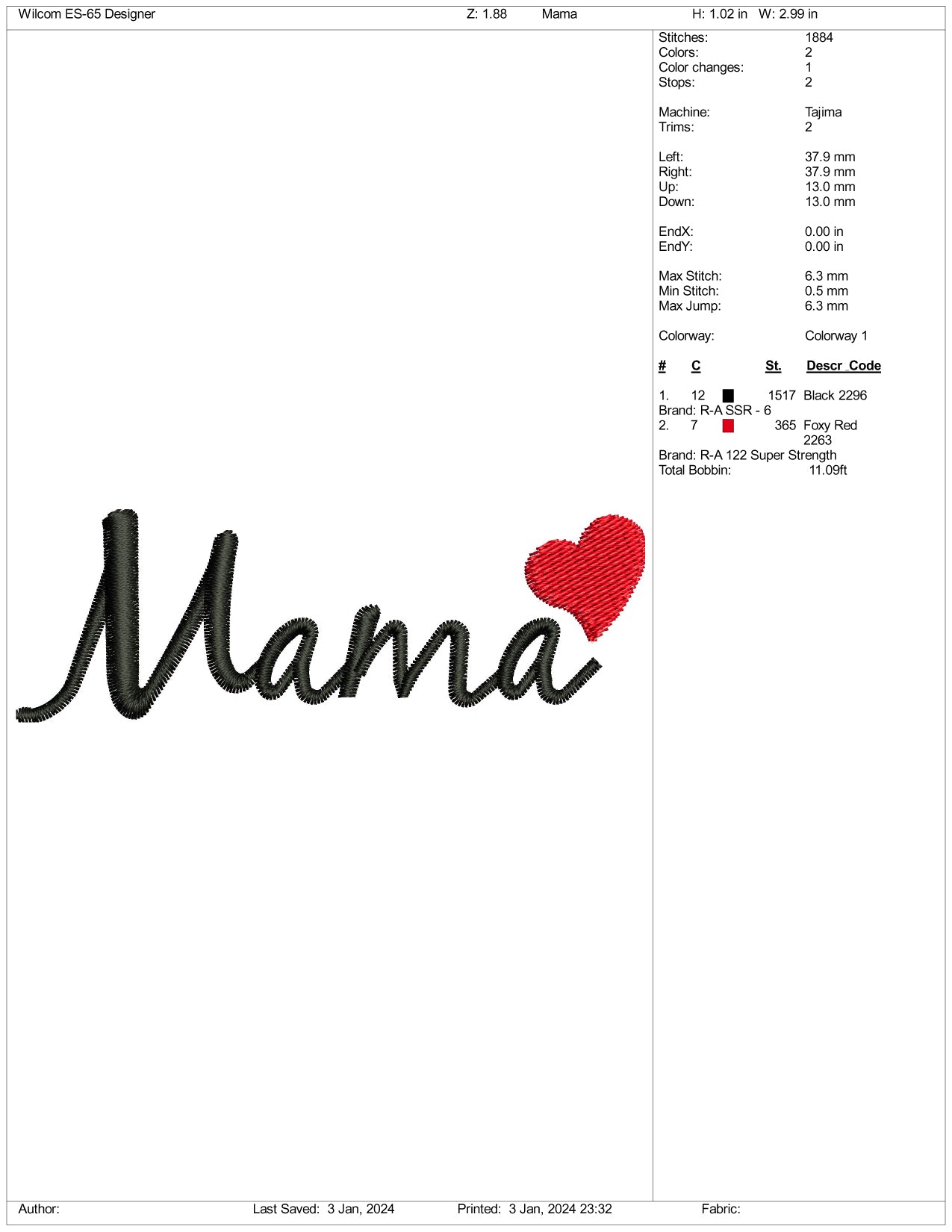 Archivos de diseño de bordado de mamá - 3 tamaños