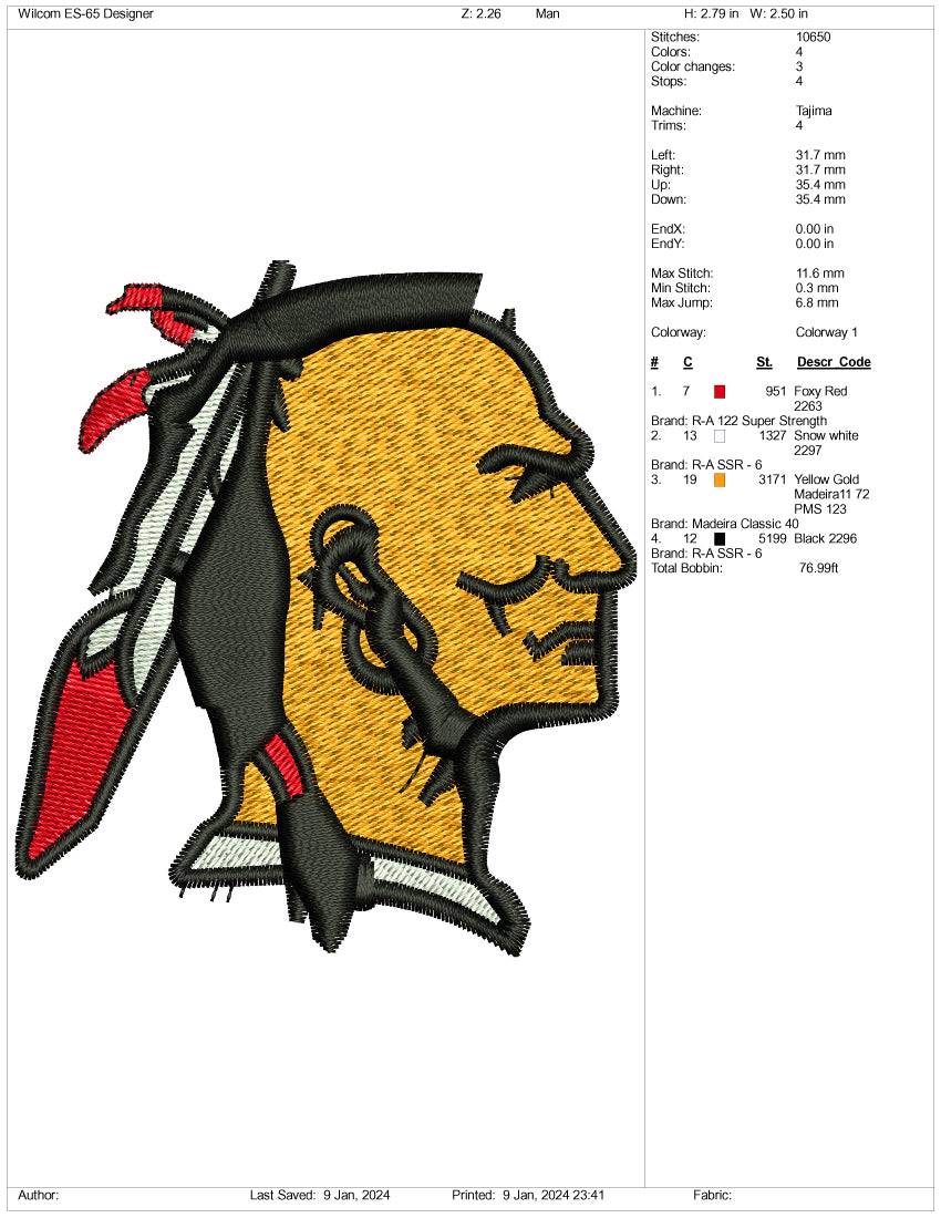 Native Indian Embroidery Design Files - 3 Size's