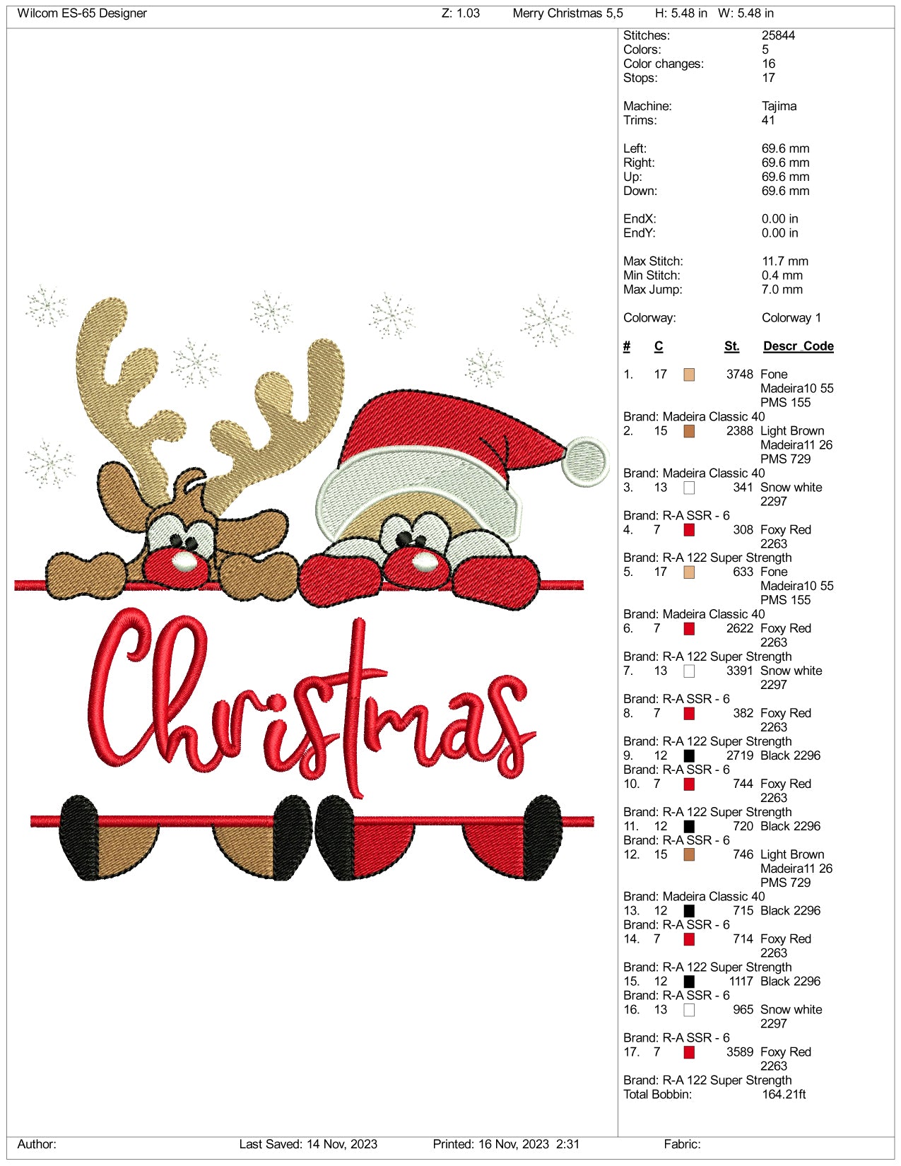 Archivos de diseño de bordado navideño de Papá Noel - 3 tamaños