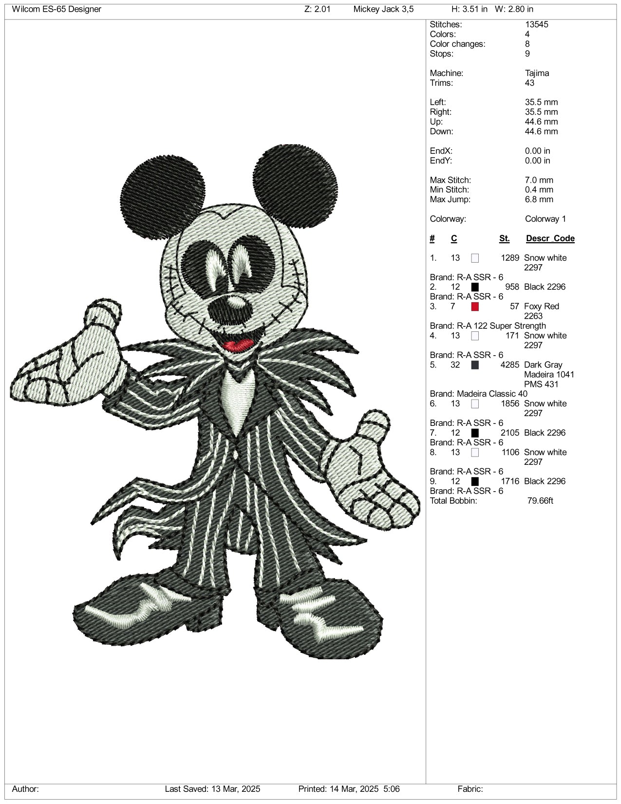 Archivos de bordado de Bingo Ghost - 3 tamaños