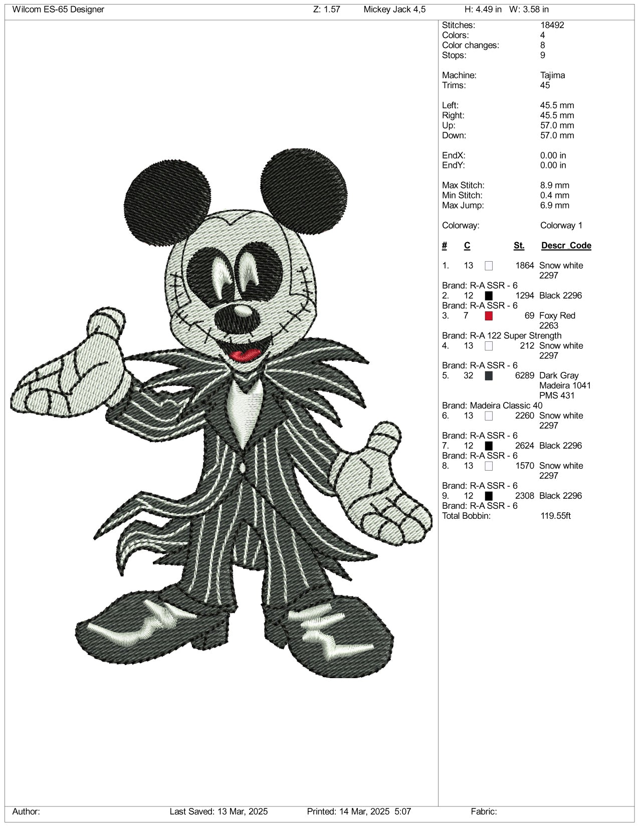 Archivos de bordado de Bingo Ghost - 3 tamaños