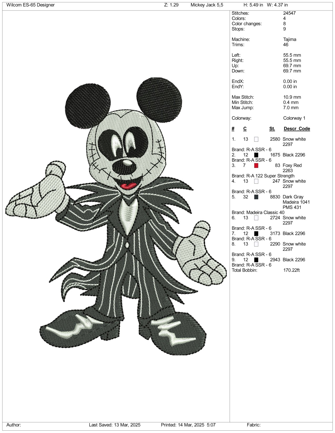 Archivos de bordado de Bingo Ghost - 3 tamaños