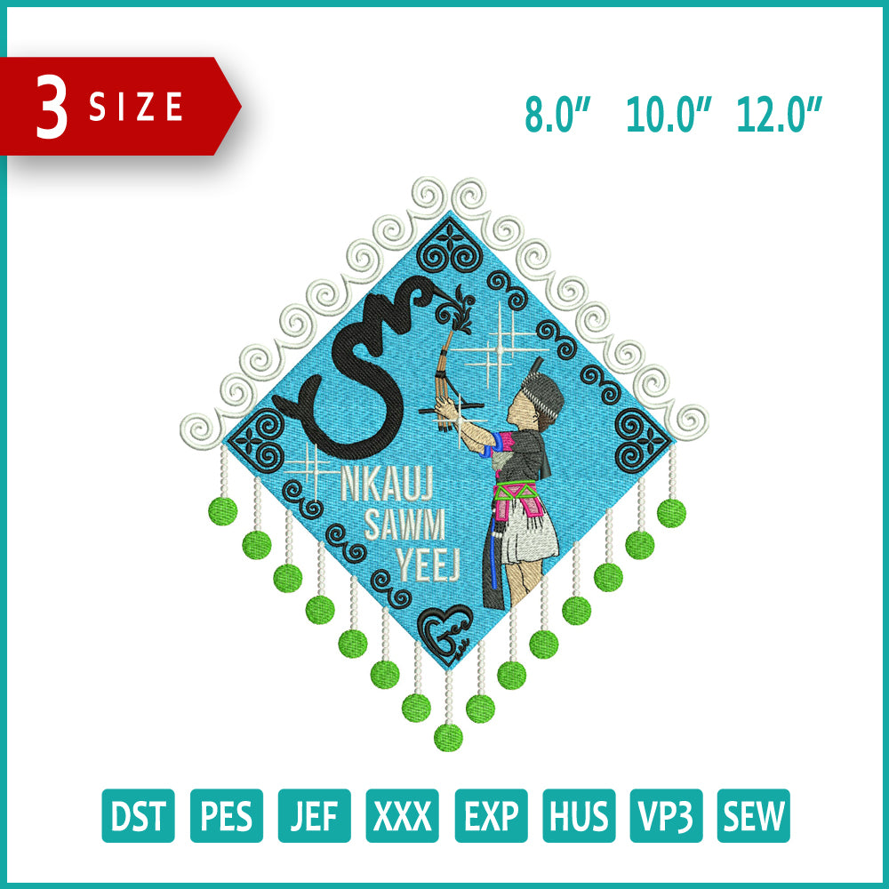 NKAUJ SWM YEEJ Embroidery Files - 3 Size's
