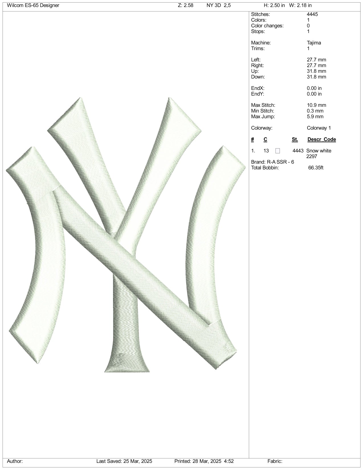 New York Yankees 3D Embroidery Design Files - 3 Size's