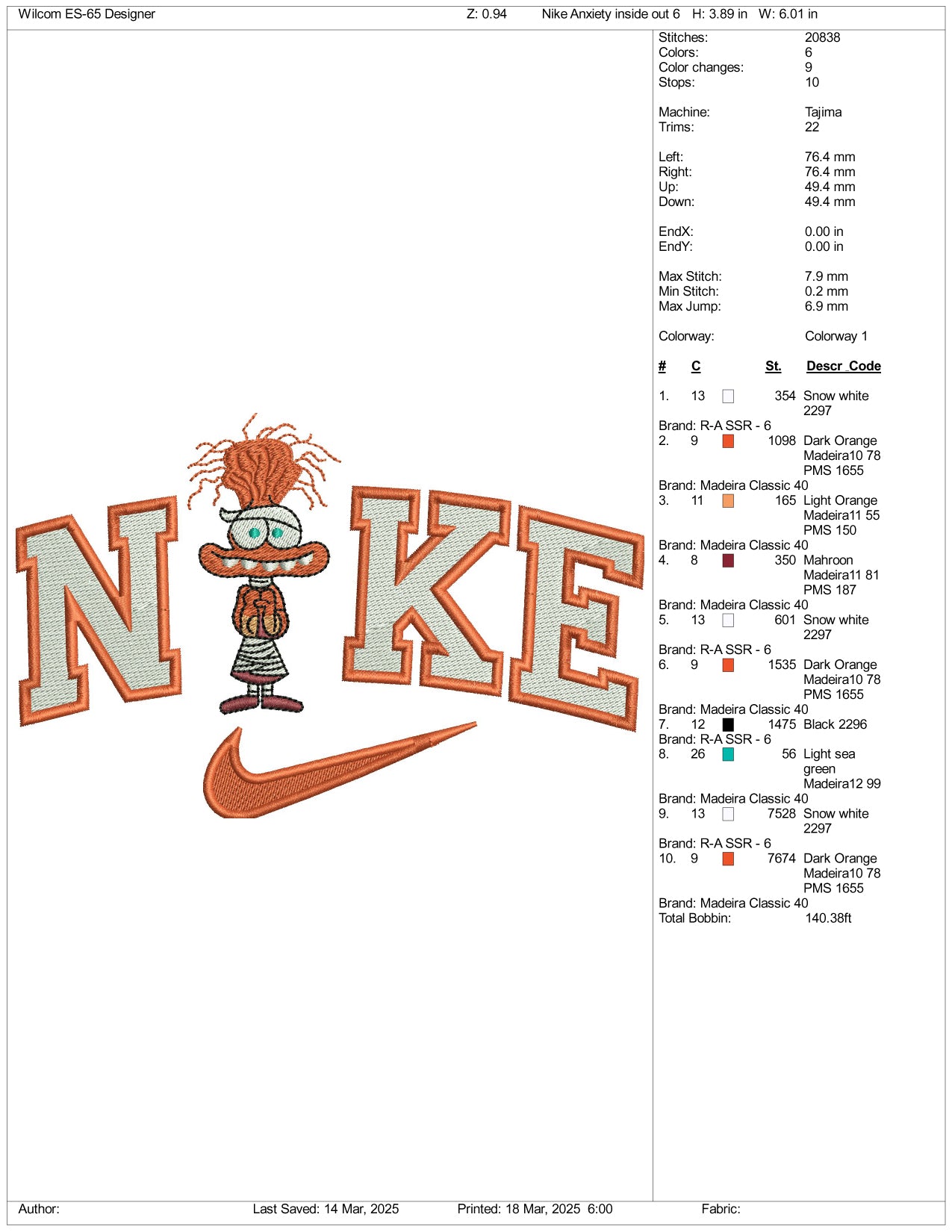 Nike Anxiety Embroidery Files - 3 Size's