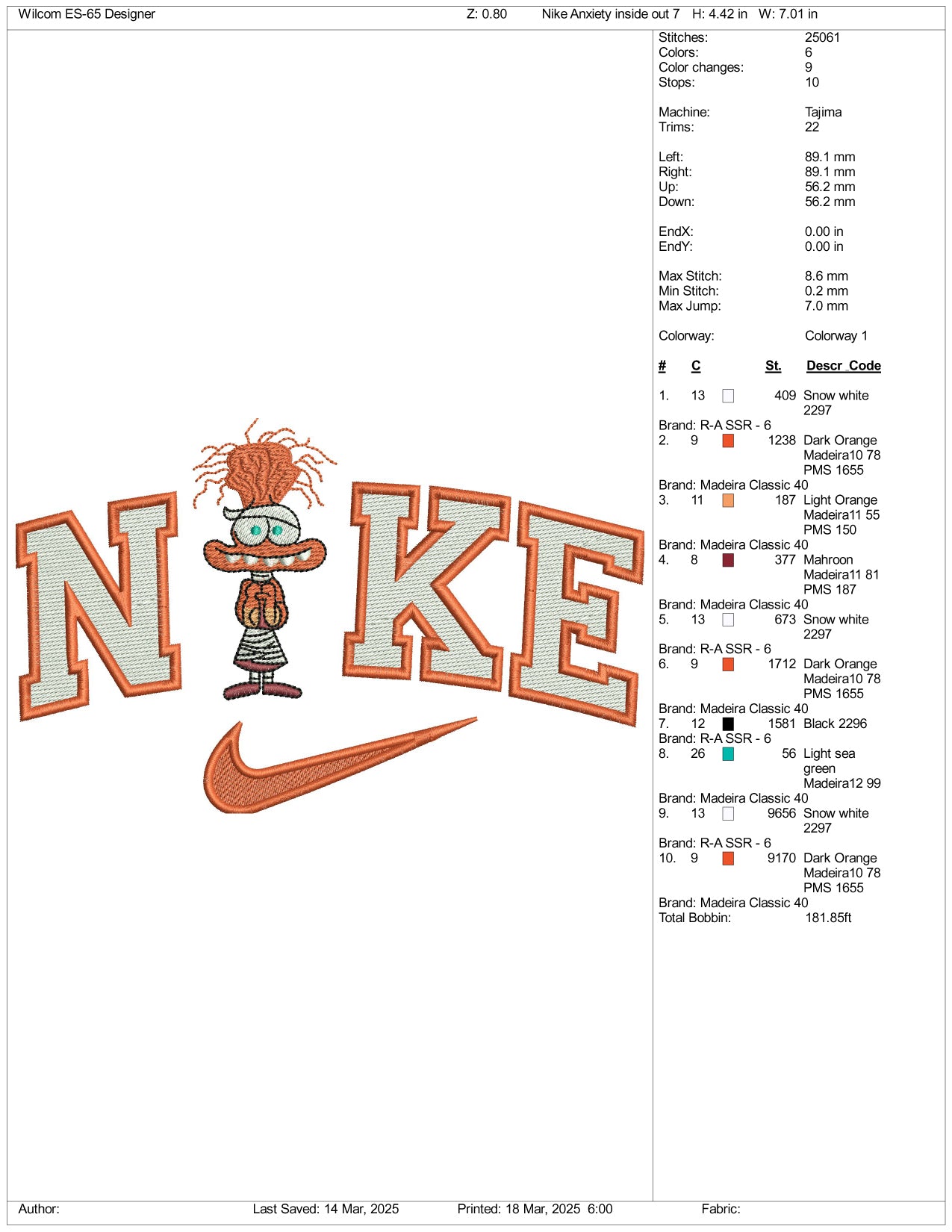 Nike Anxiety Embroidery Files - 3 Size's