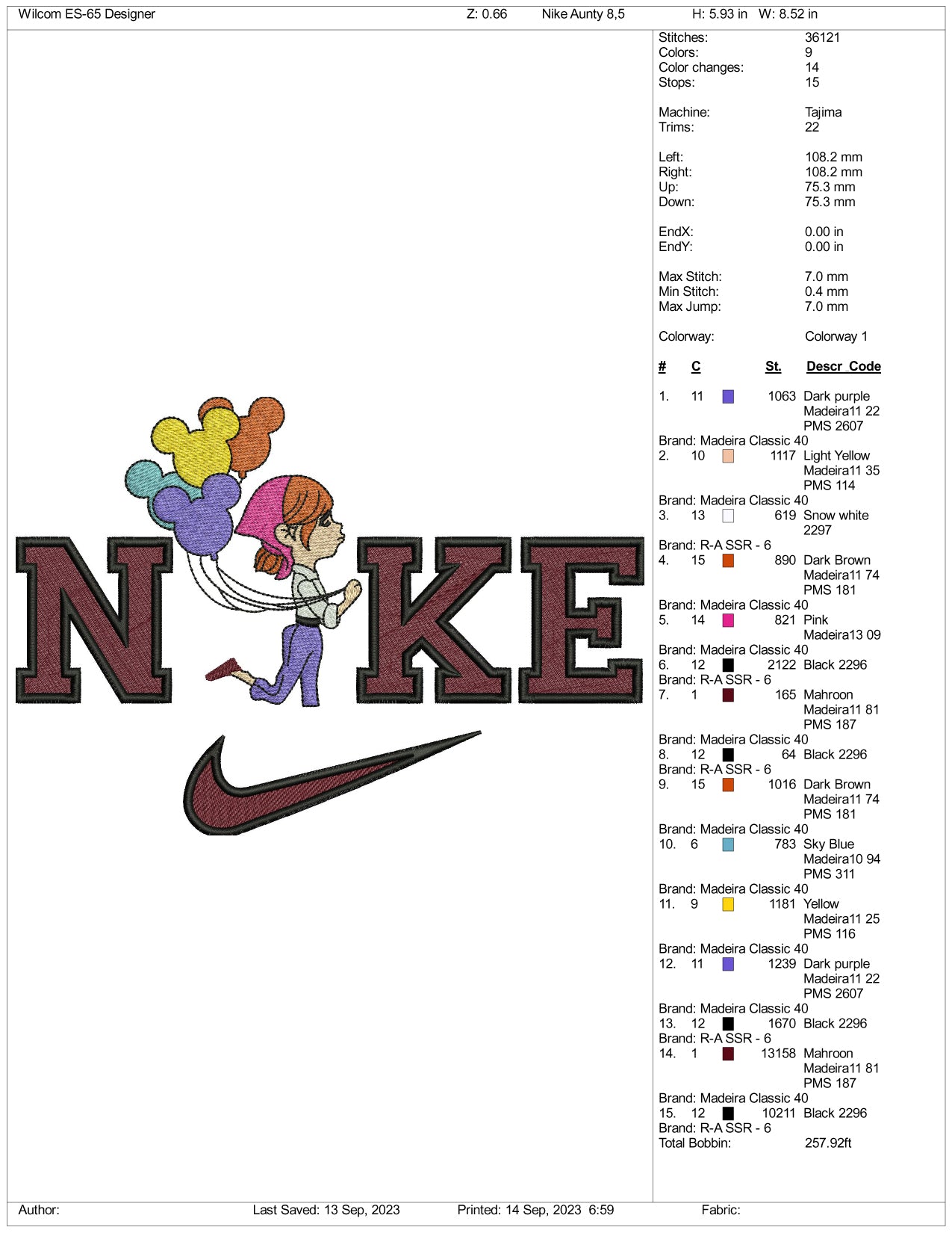 Nike Birthday Girl Embroidery Design Files - 3 Size's