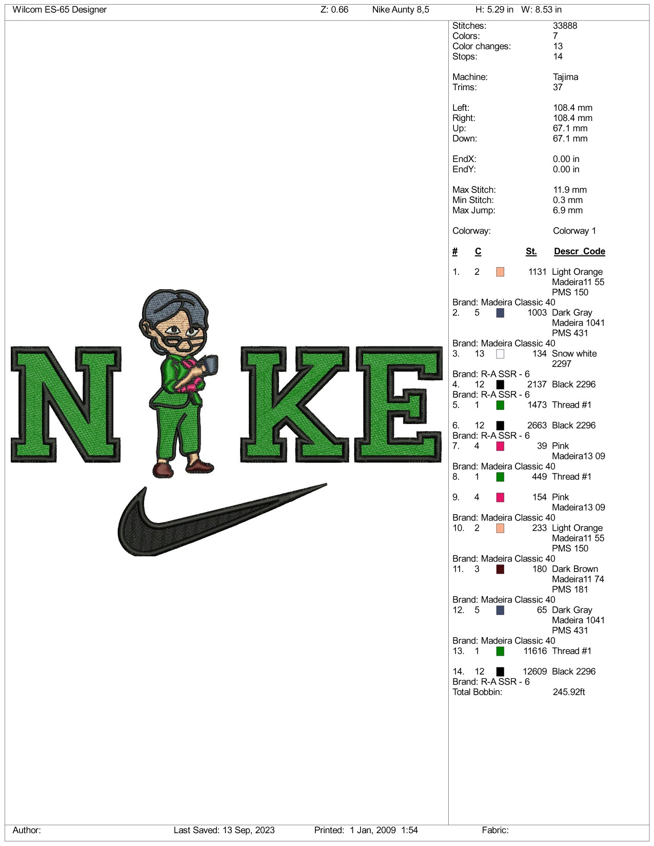 Archivos de diseño de bordado Nike Granny (3 tamaños)