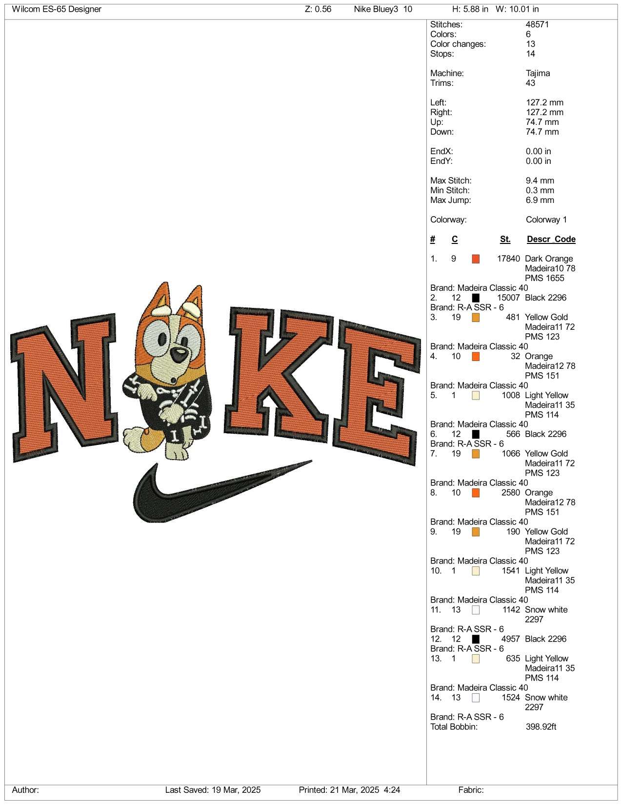 Nike Bingo Skull Embroidery Files - 3 Size's