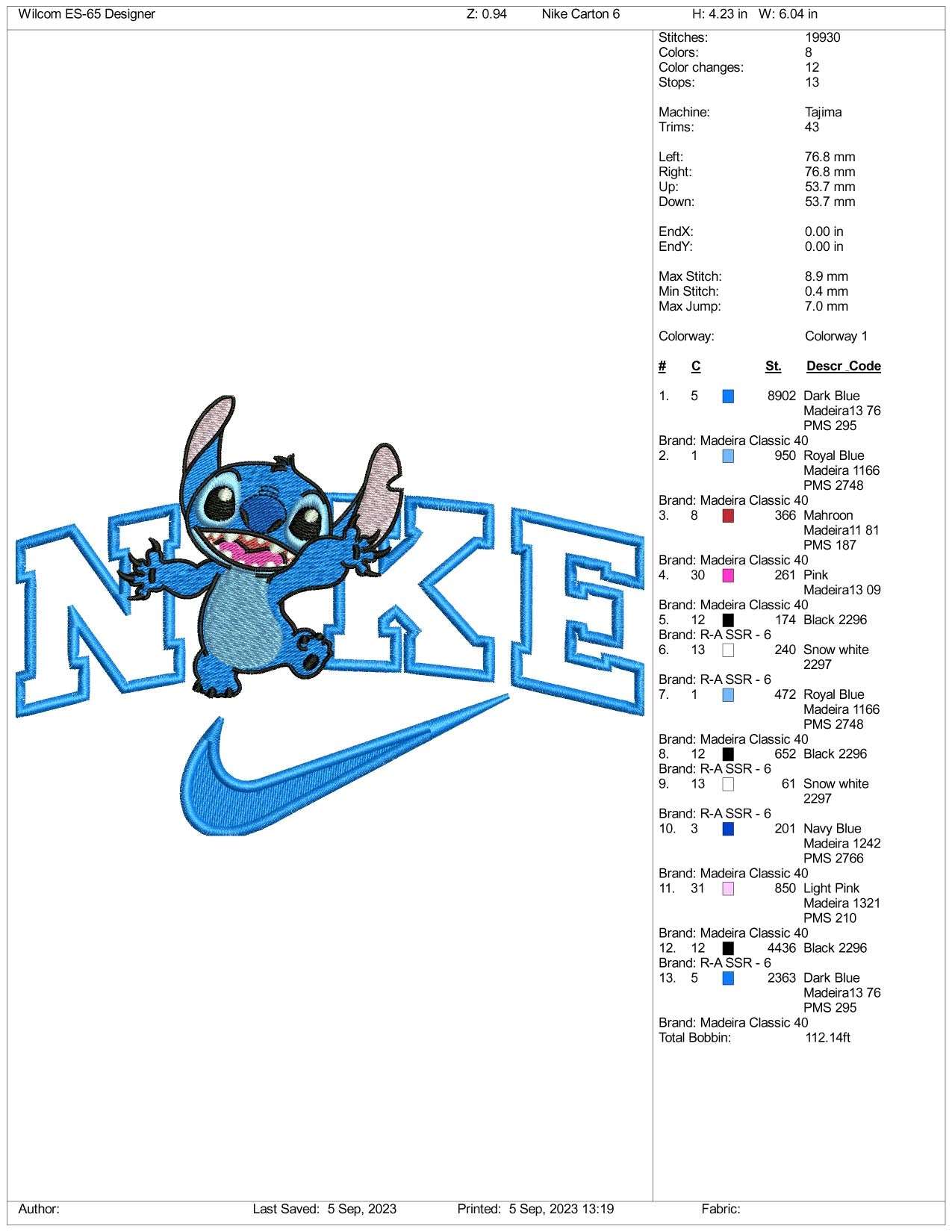 Nike Stitch V2 Embroidery Design Files - 3 Size's