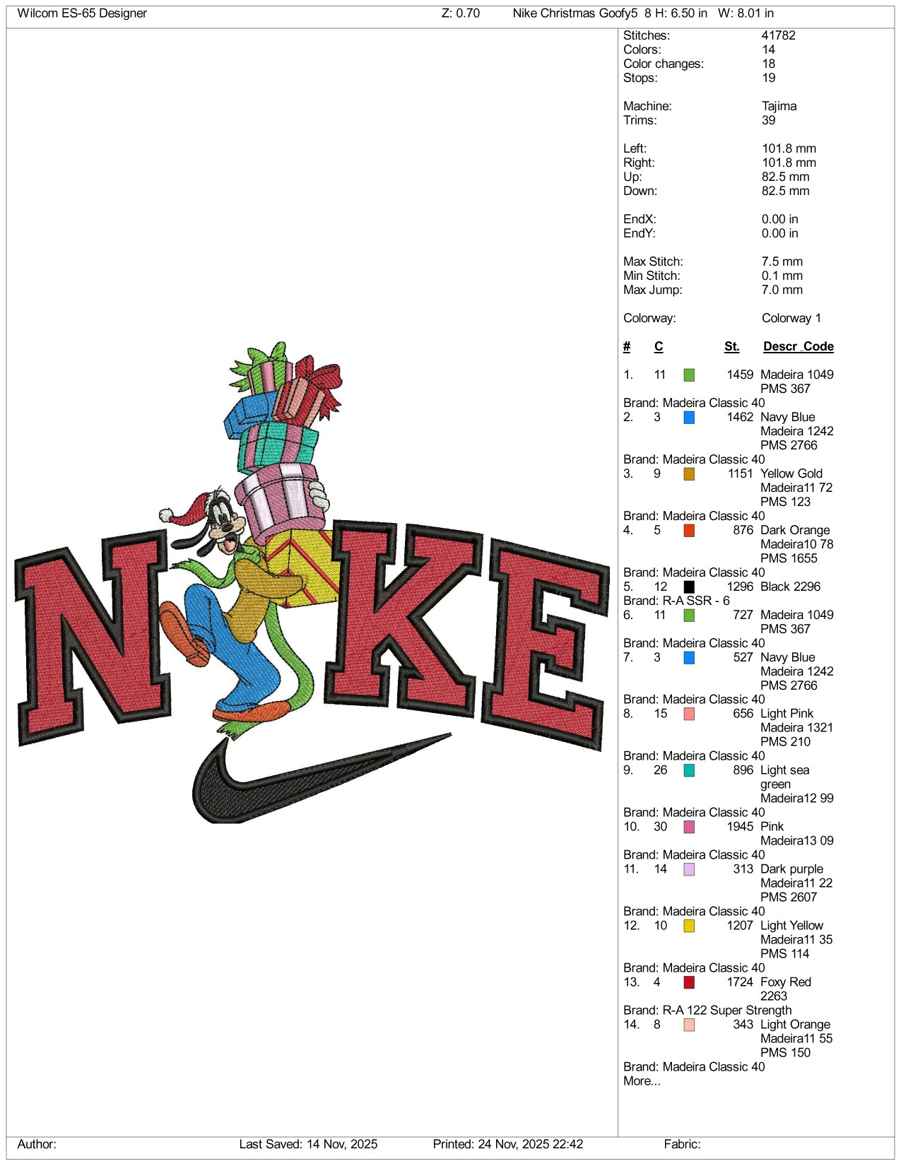 Nike Goofy v3 Embroidery Design Files - 3 Size's