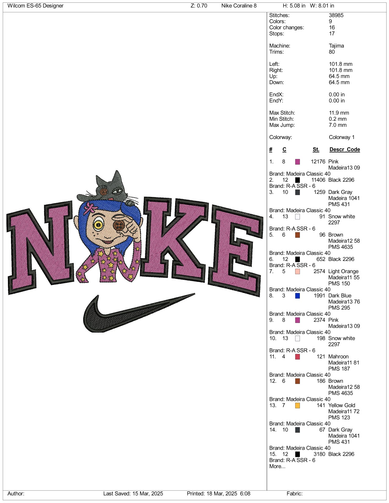 Nike Coraline Embroidery Files - 3 Size's
