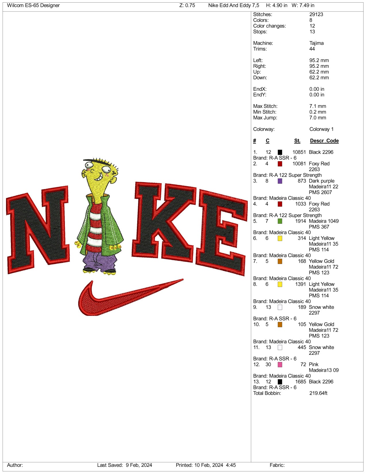 Archivos de diseño de bordado Nike Ed - 3 tamaños
