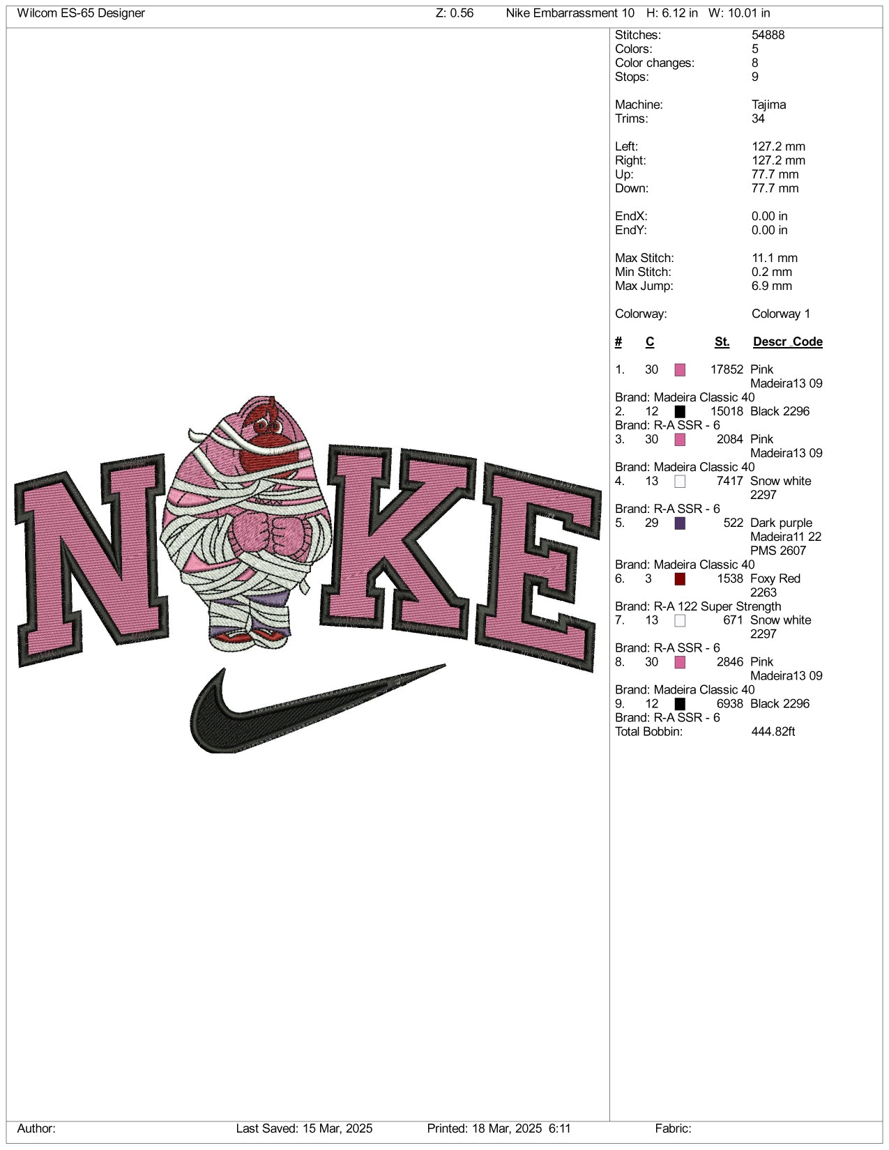 Nike Halloween Embarrassment Embroidery Files - 3 Size's