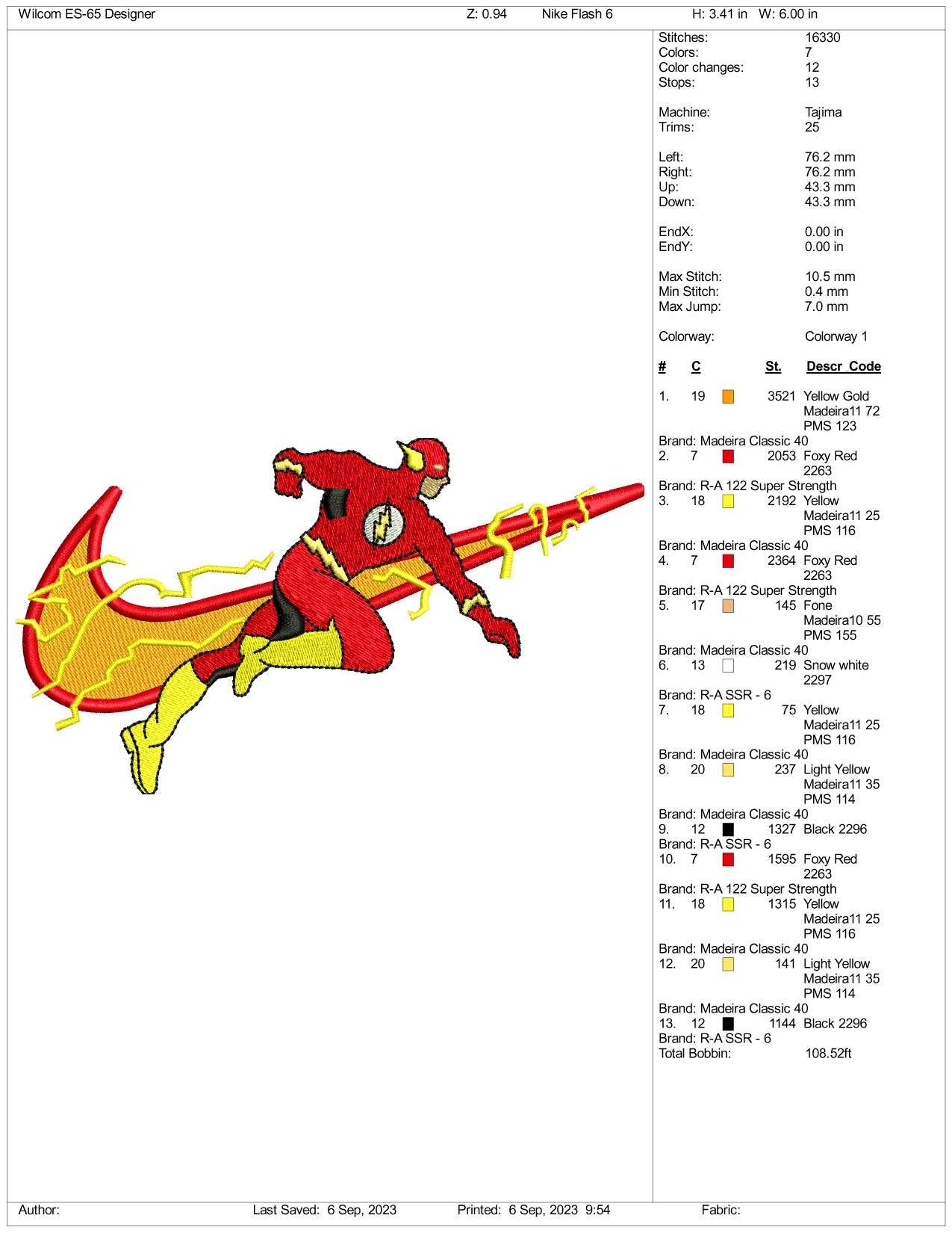 Nike Flash Embroidery Design Files - 3 Size's