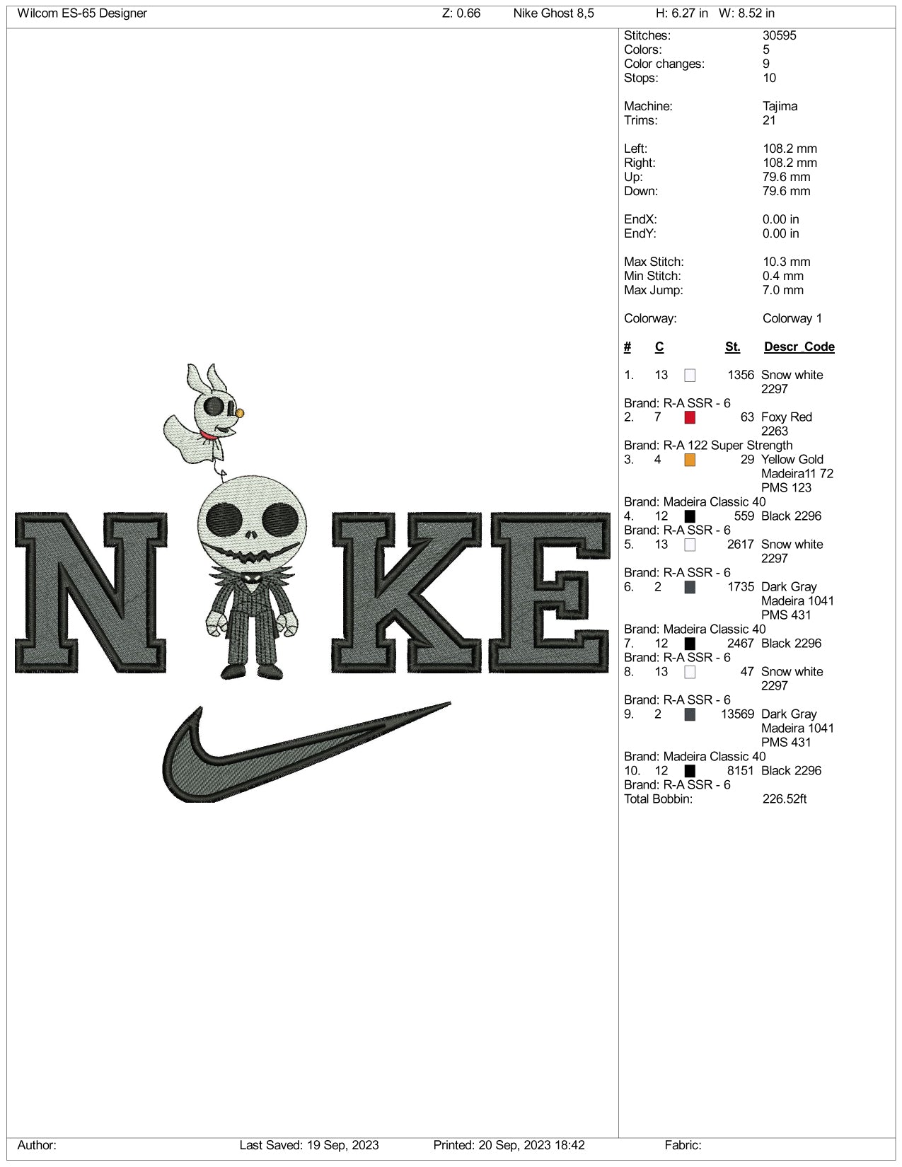 Nike Jack v3 Embroidery Design Files - 3 Size's