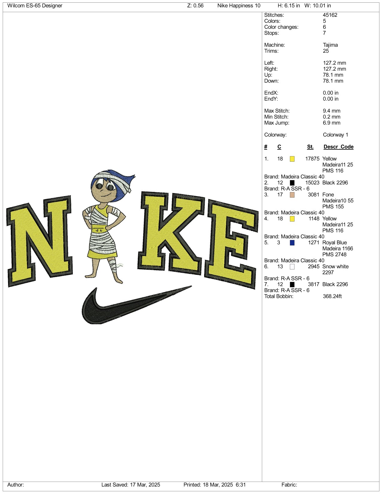 Nike Halloween Joy Embroidery Files - 3 Size's