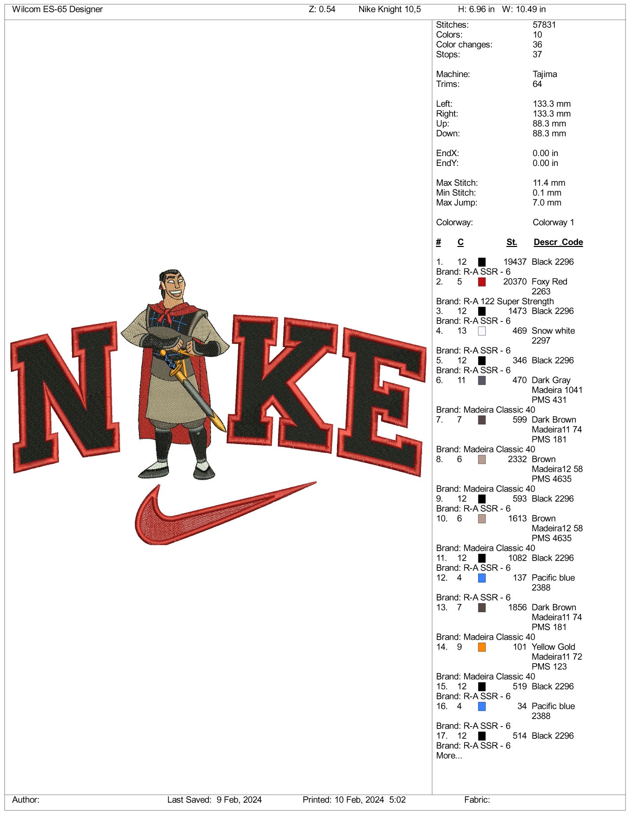 Archivos de diseño de bordado de Nike Li Shang (3 tamaños)