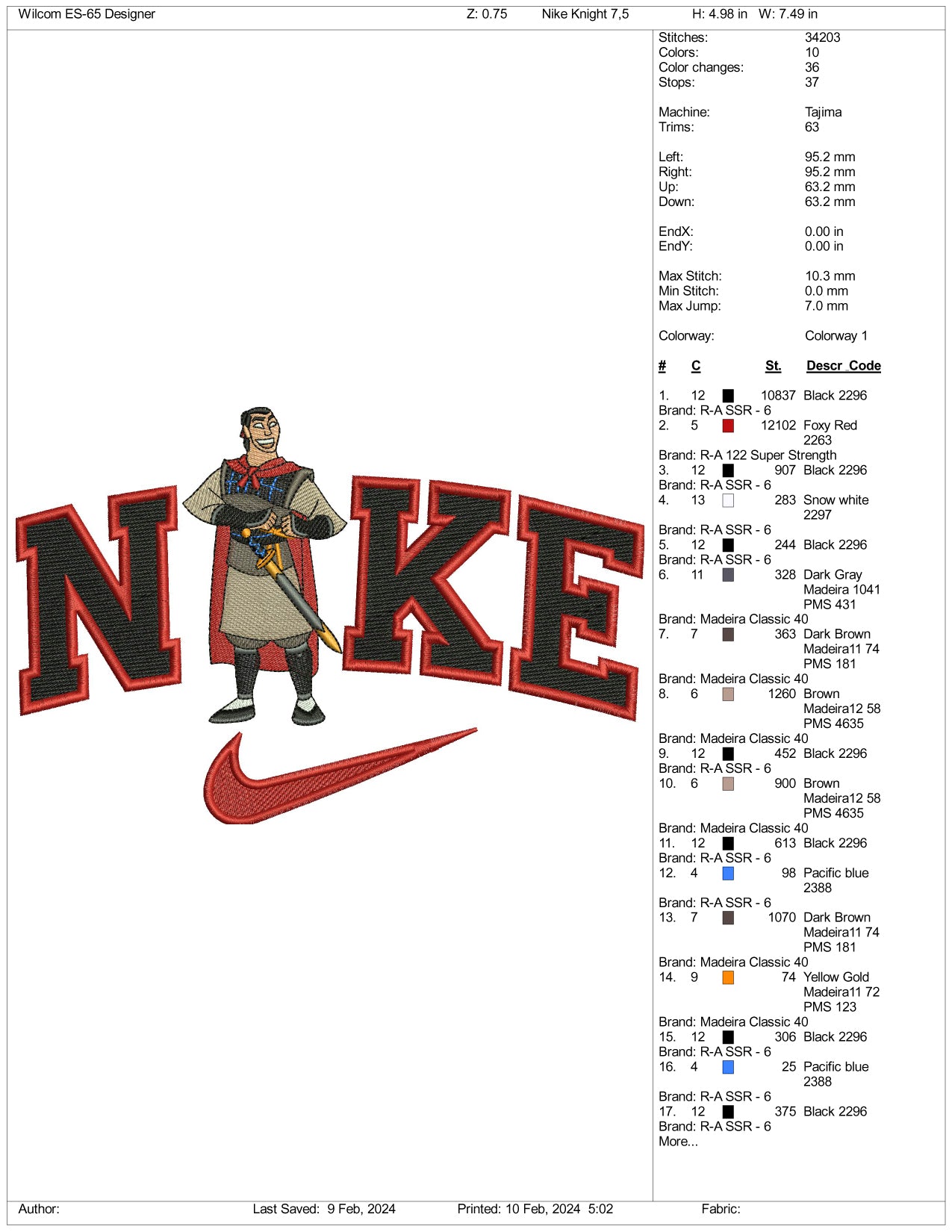 Archivos de diseño de bordado de Nike Li Shang (3 tamaños)
