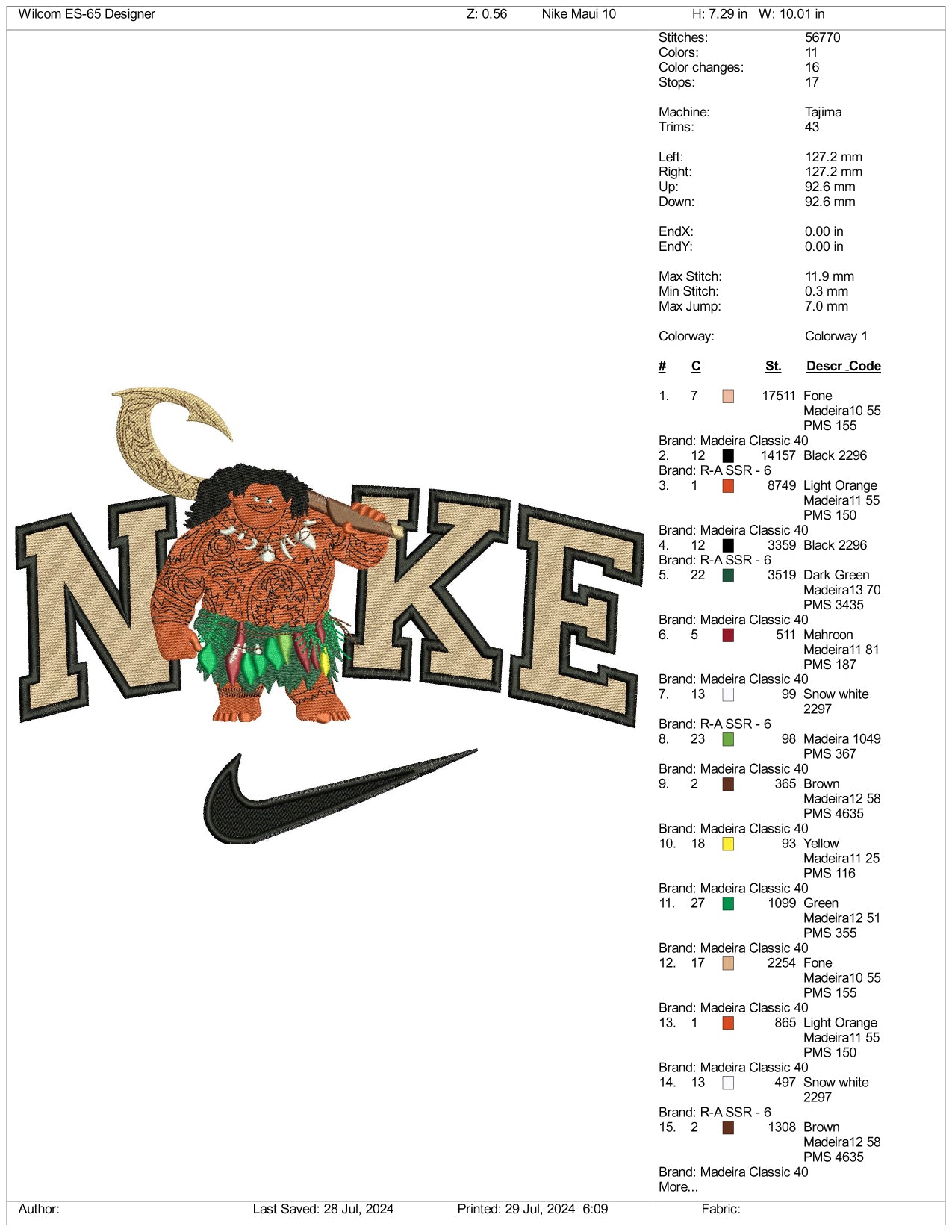 Archivos de diseño de bordado Nike Maui (3 tamaños)