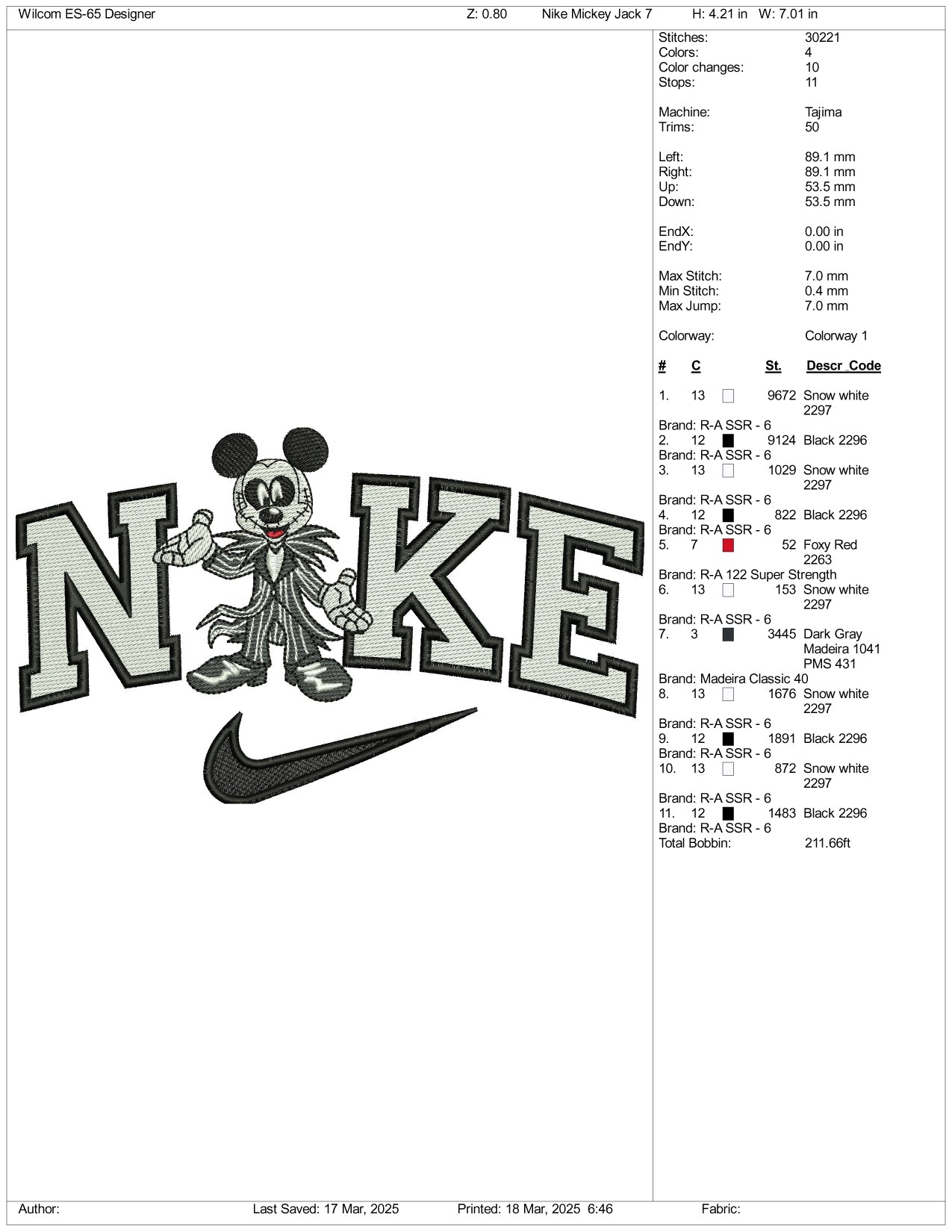 Nike Bingo Ghost Embroidery Files - 3 Size's