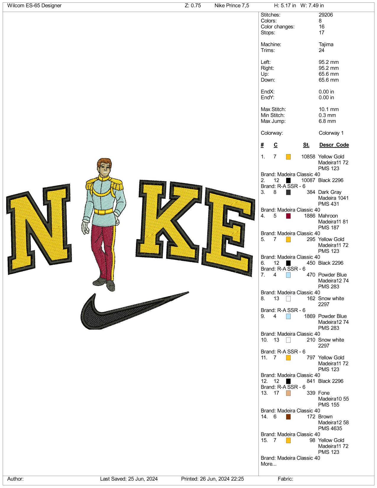 Archivos de diseño de bordado de Nike Chibi Pooh - 3 tamaños
