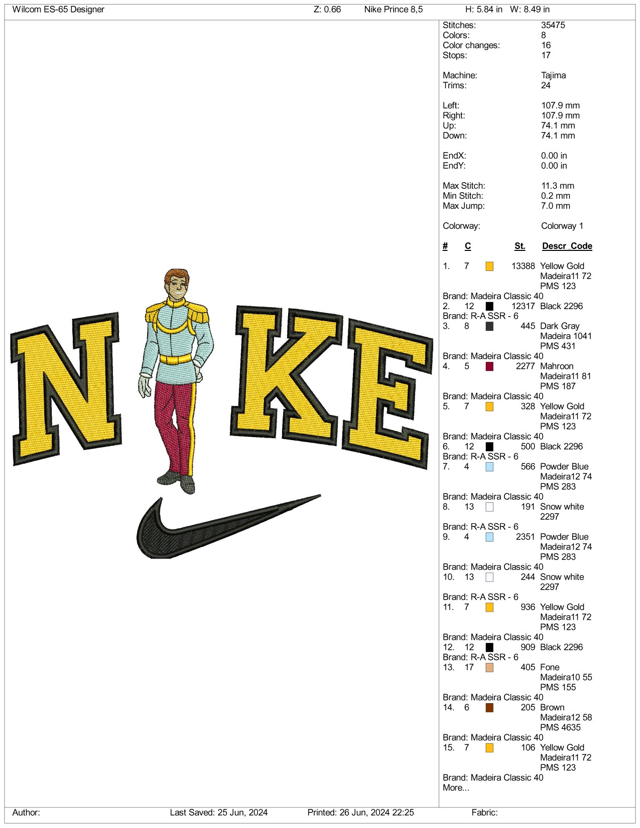 Archivos de diseño de bordado de Nike Chibi Pooh - 3 tamaños