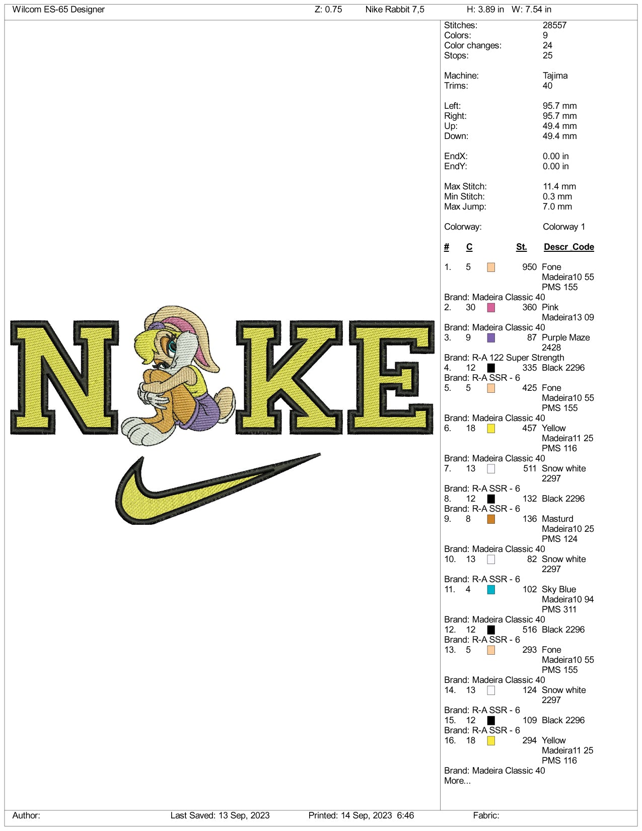 Nike Lola Embroidery Design Files - 3 Size's