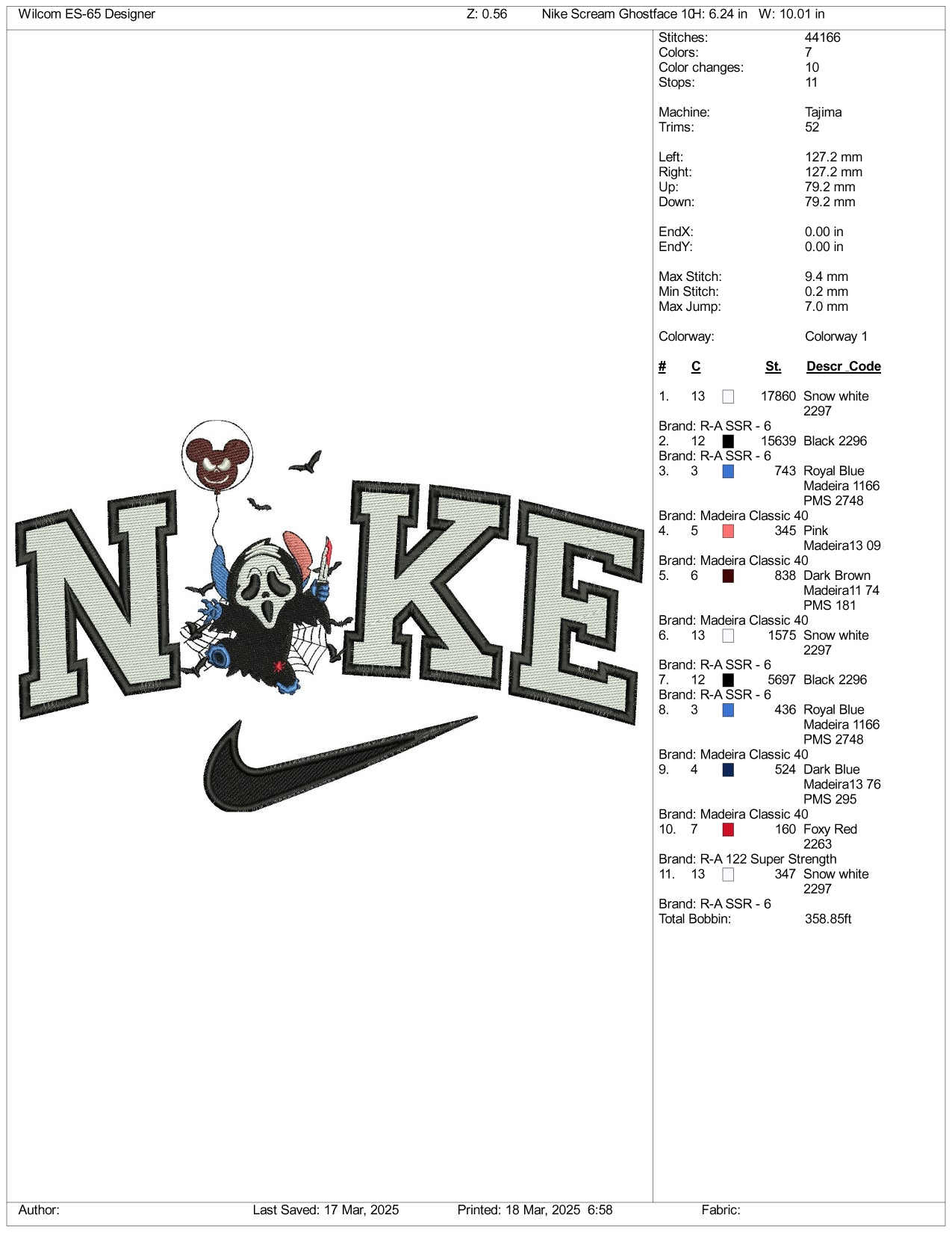 Nike Stitch Ghost Embroidery Files - 3 Size's