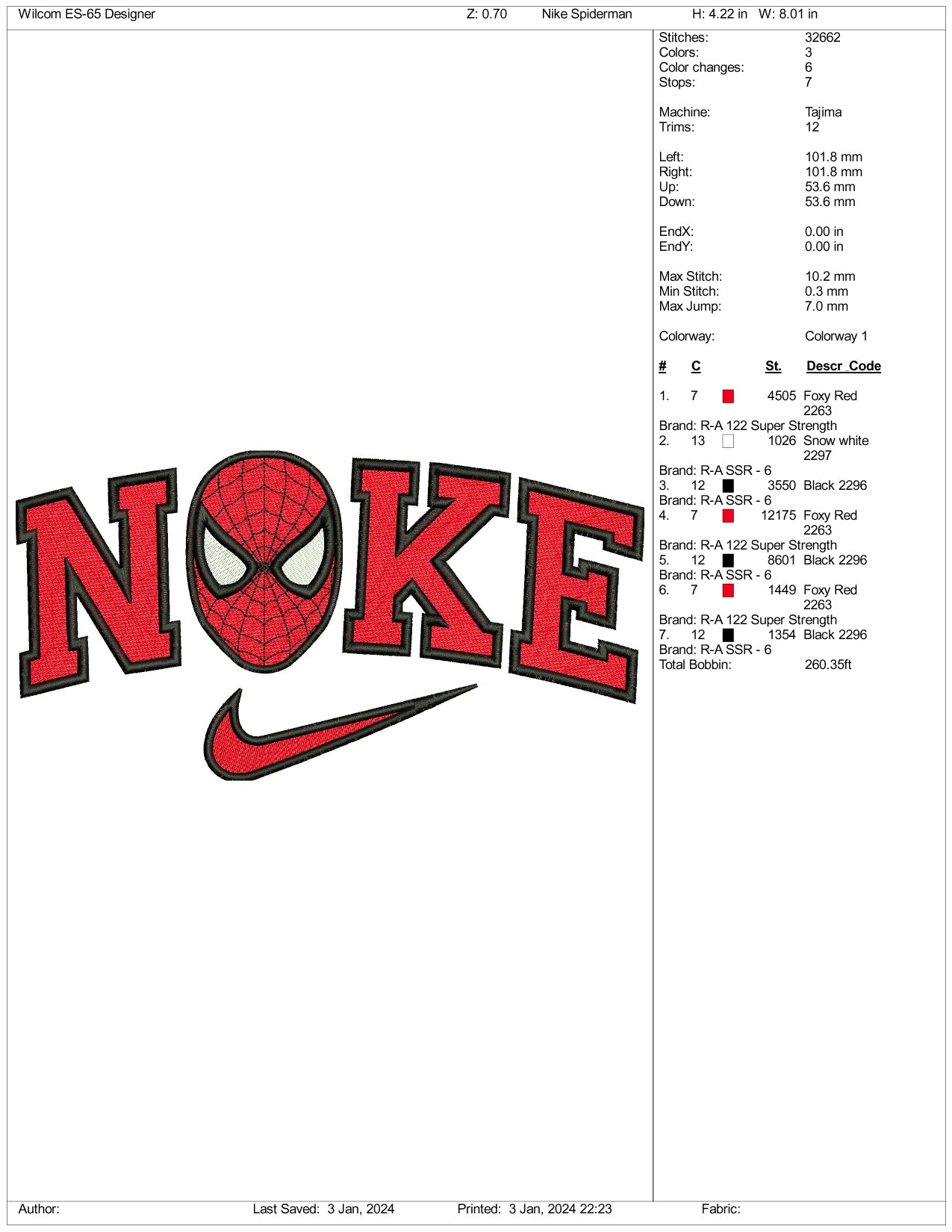 Archivos de diseño de bordado de cara de Spiderman de Nike (3 tamaños)