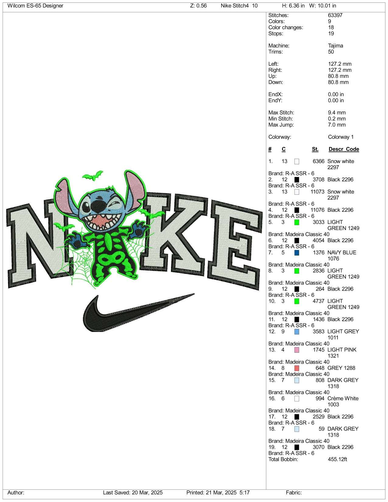 Nike Stitch Electric Shocked Embroidery Files - 3 Size's