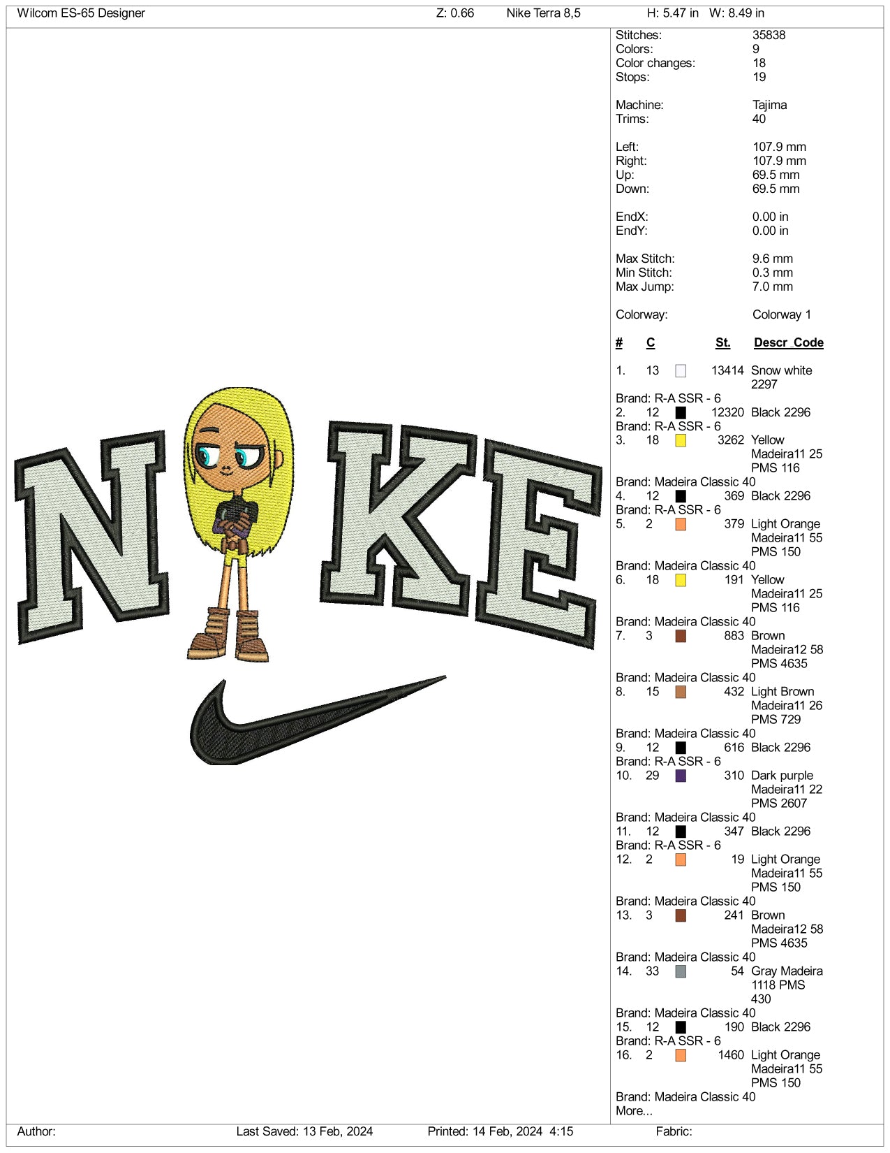 Nike Terra Embroidery Design Files - 3 Size's