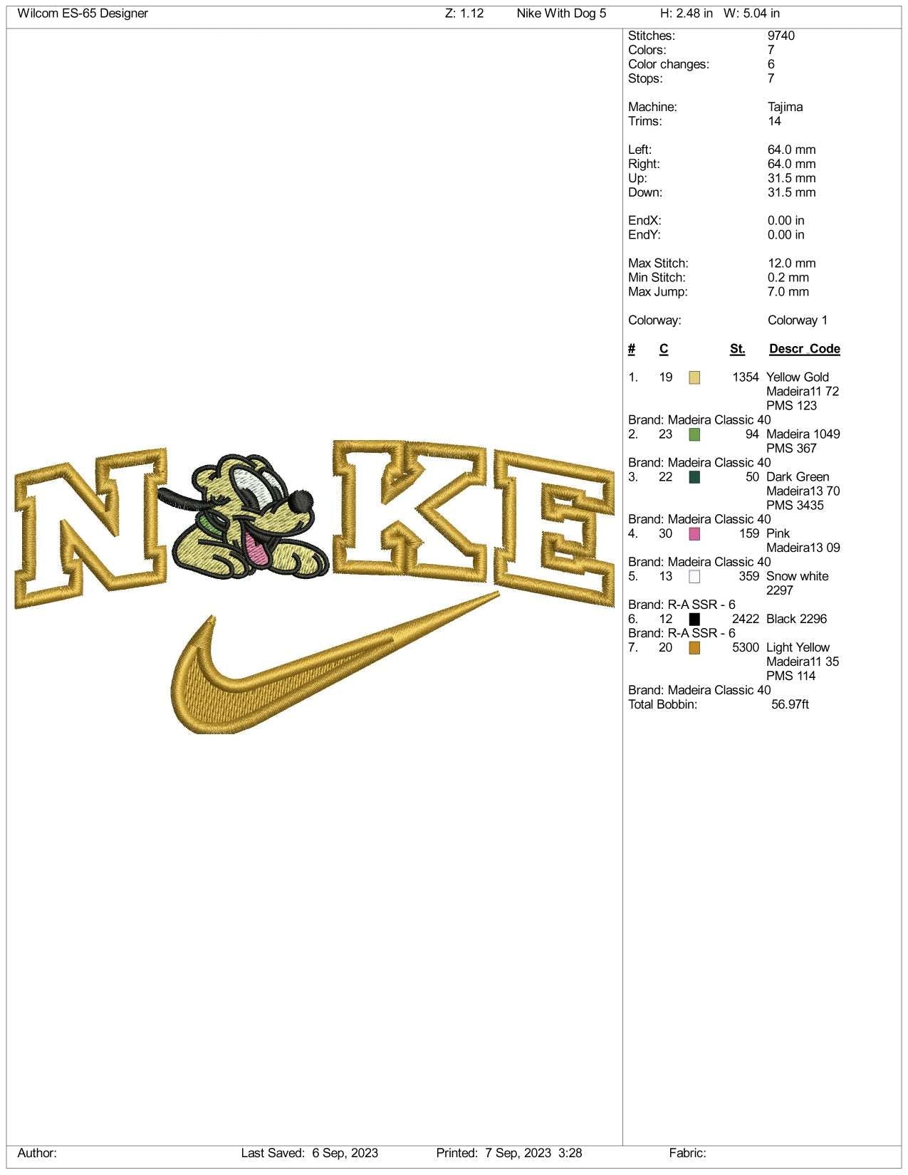 Nike Pluto Embroidery Design Files - 3 Size's