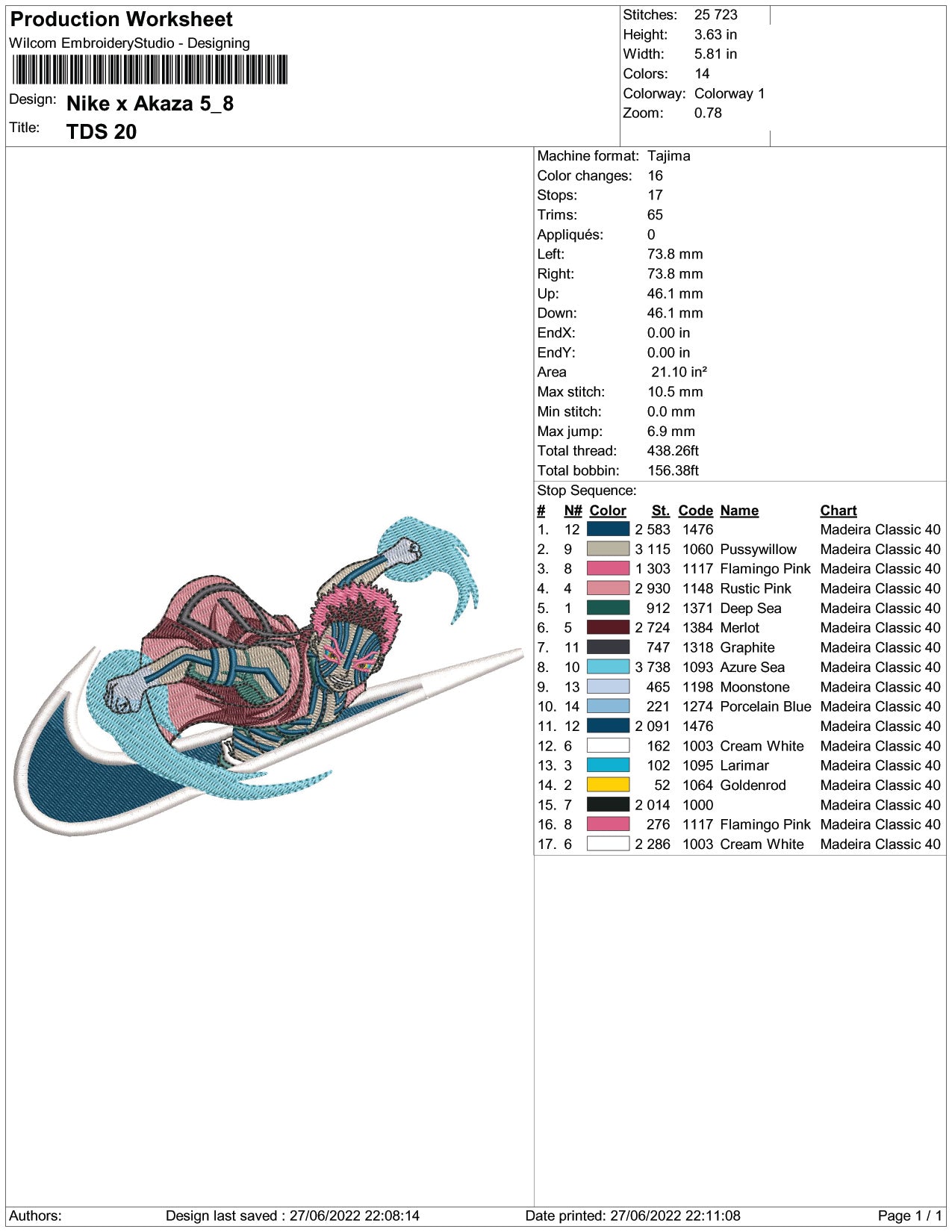 Akaza Swoosh v2 Embroidery Design Files - 4 Size's