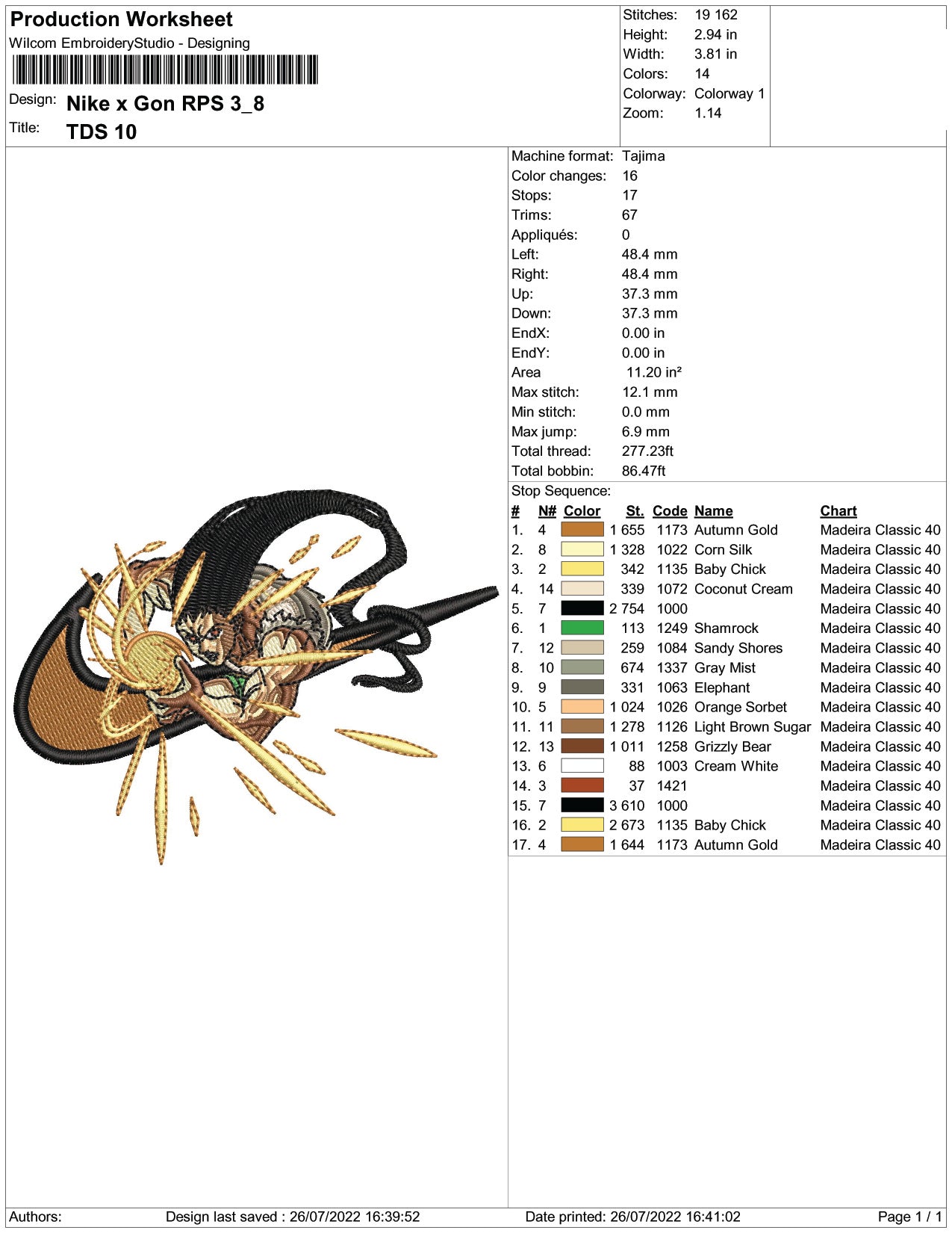 Gon Freecss Swoosh v6 Embroidery Design Files - 4 Size's