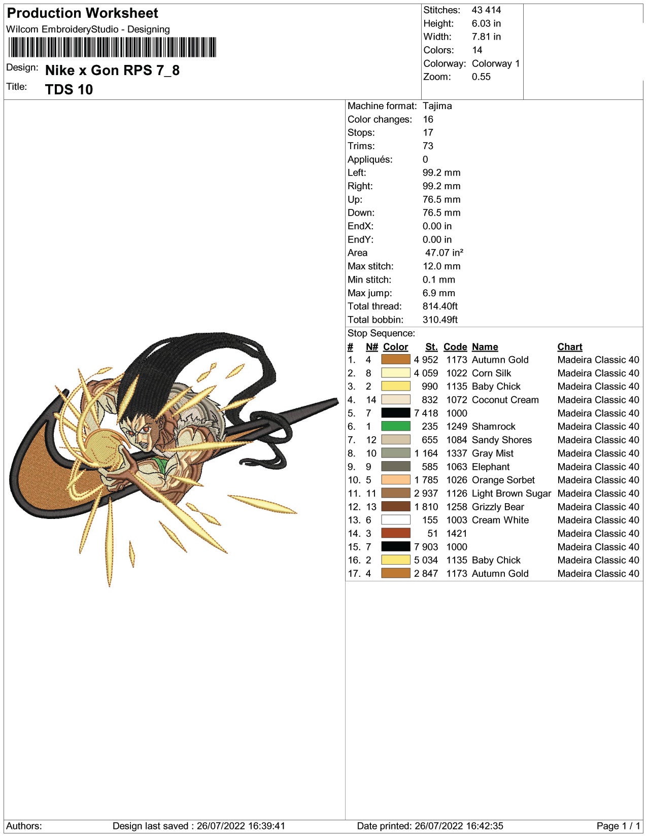 Gon Freecss Swoosh v6 Embroidery Design Files - 4 Size's
