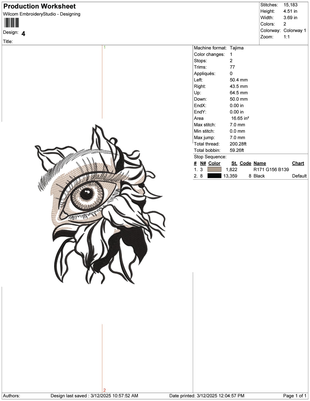 Artistic Owl Eye Embroidery Design Files - 9 Size's