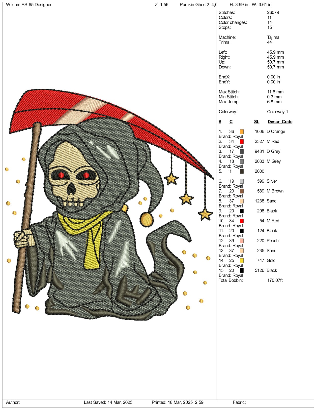 Spooky Ghost Embroidery Files - 3 Size's