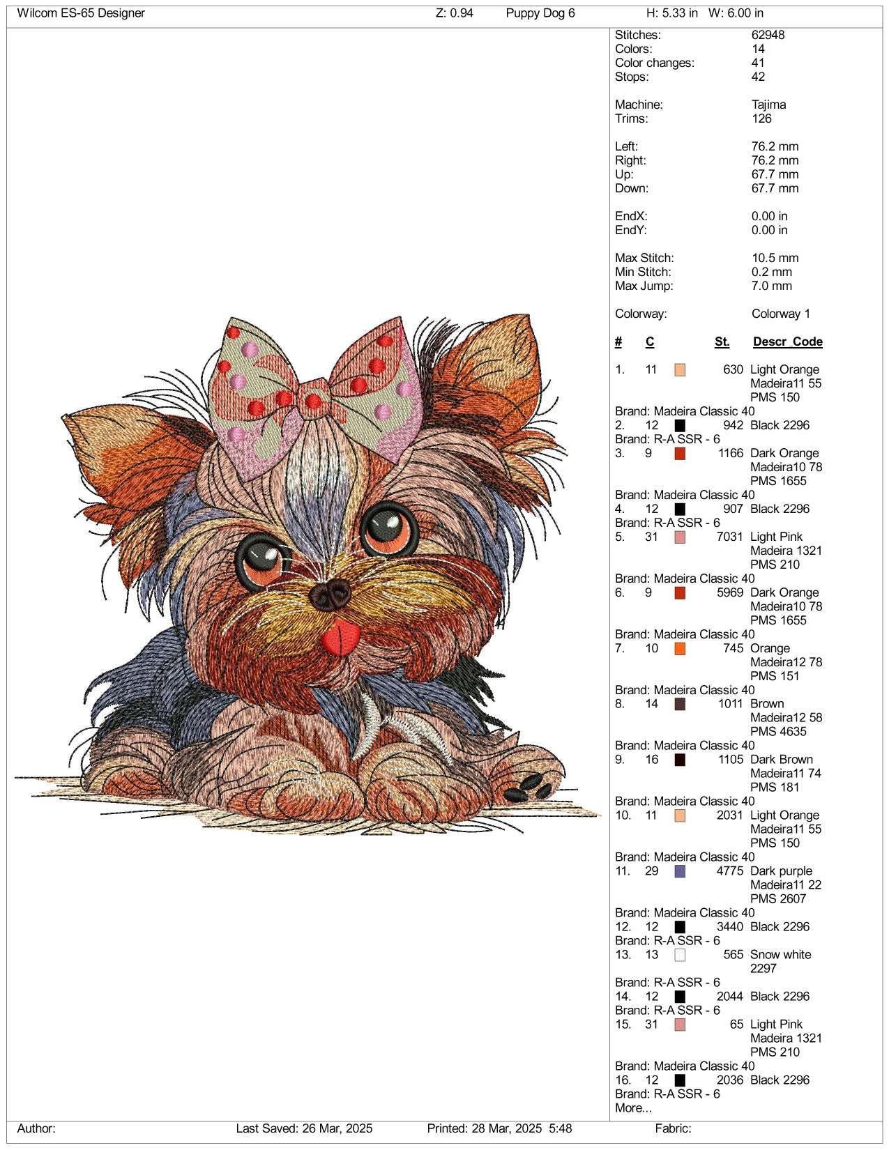 Fluffy Dog Embroidery Design Files - 3 Size's