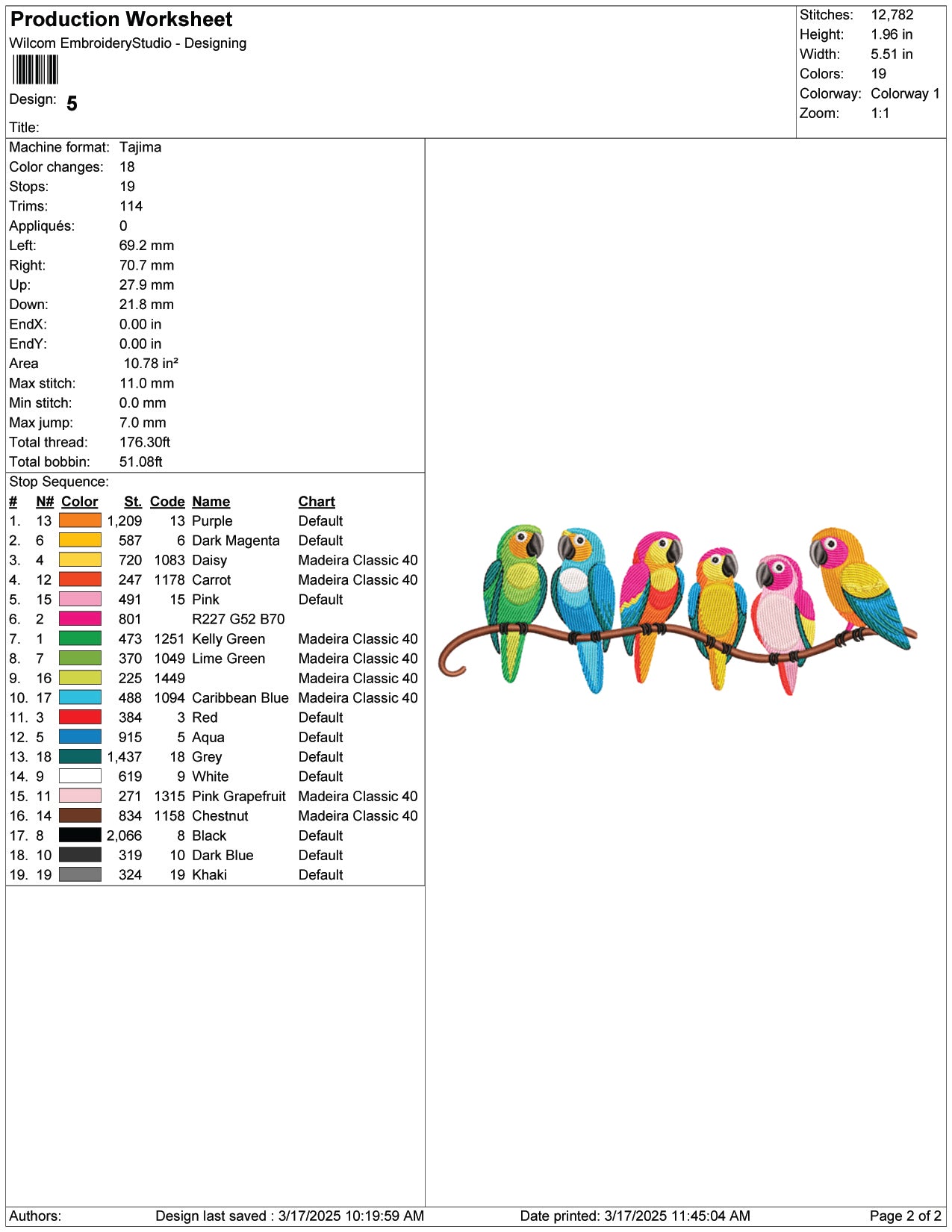 Rainbow Birds Embroidery Design Files - 9 Size's