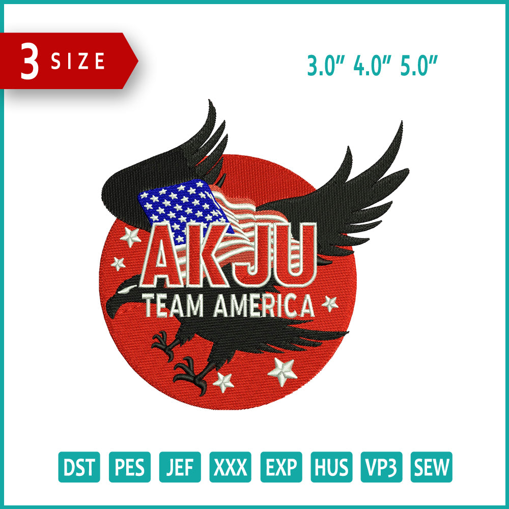 Archivos de diseño de bordado del Equipo América - 3 tamaños
