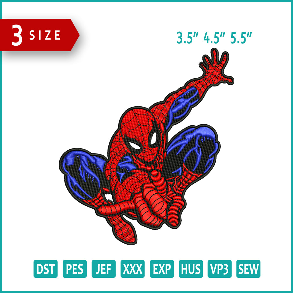 Archivos de diseño de bordado de Spider Man v3 - 3 tamaños