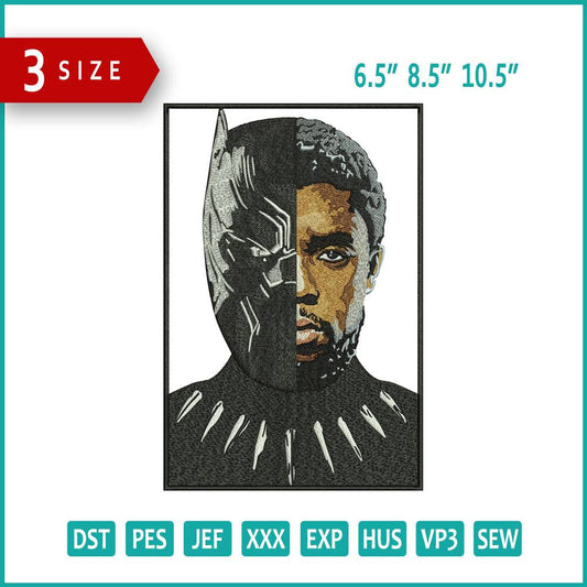 Black Panther Embroidery Design Files - 3 Size's