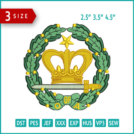 Archivos de diseño de bordado de corona de reina - 3 tamaños