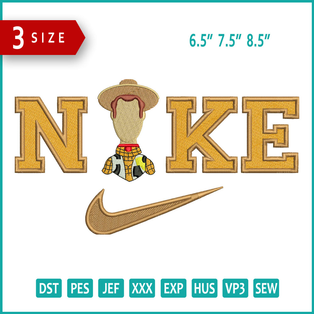 Archivos de diseño de bordado de Nike Woody (3 tamaños)