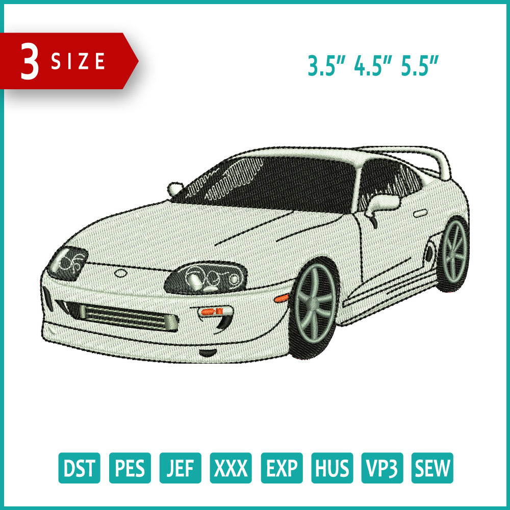 Toyota Supra Embroidery Design Files - 3 Size's