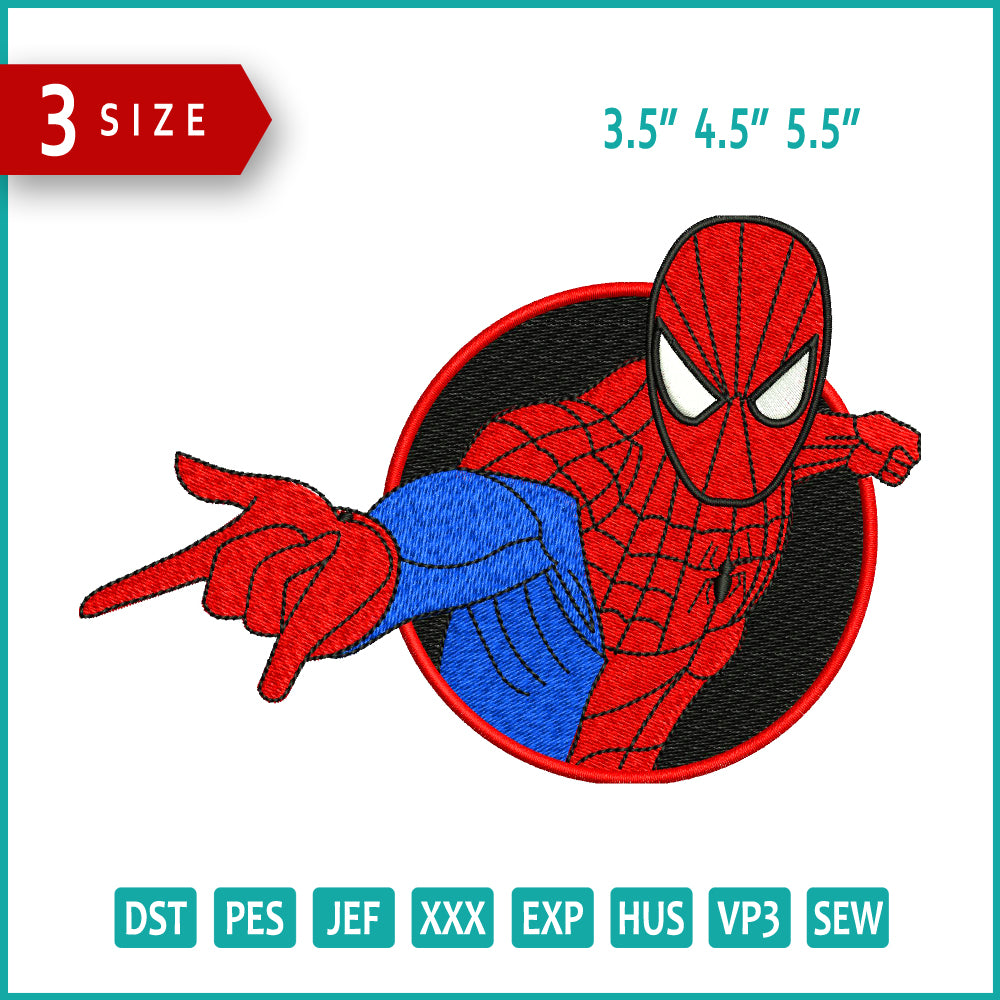 Archivos de diseño de bordado de Spider Man v2 - 3 tamaños
